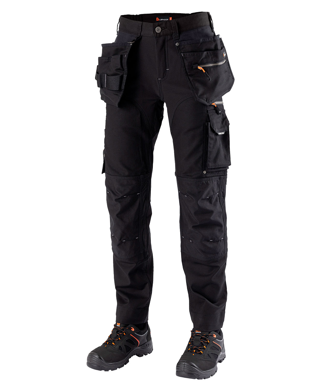 L.Brador 1070PB-W dame h&aring;ndverksbukse, Svart