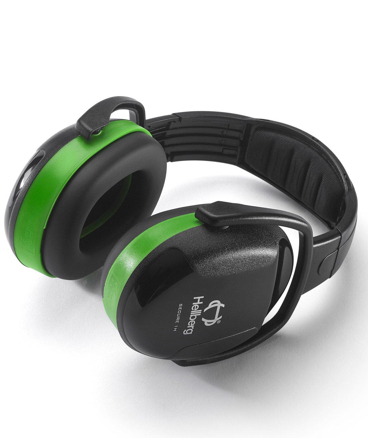 Hellberg Secure 1 h&ouml;rselk&aring;por, Svart/Gr&ouml;n