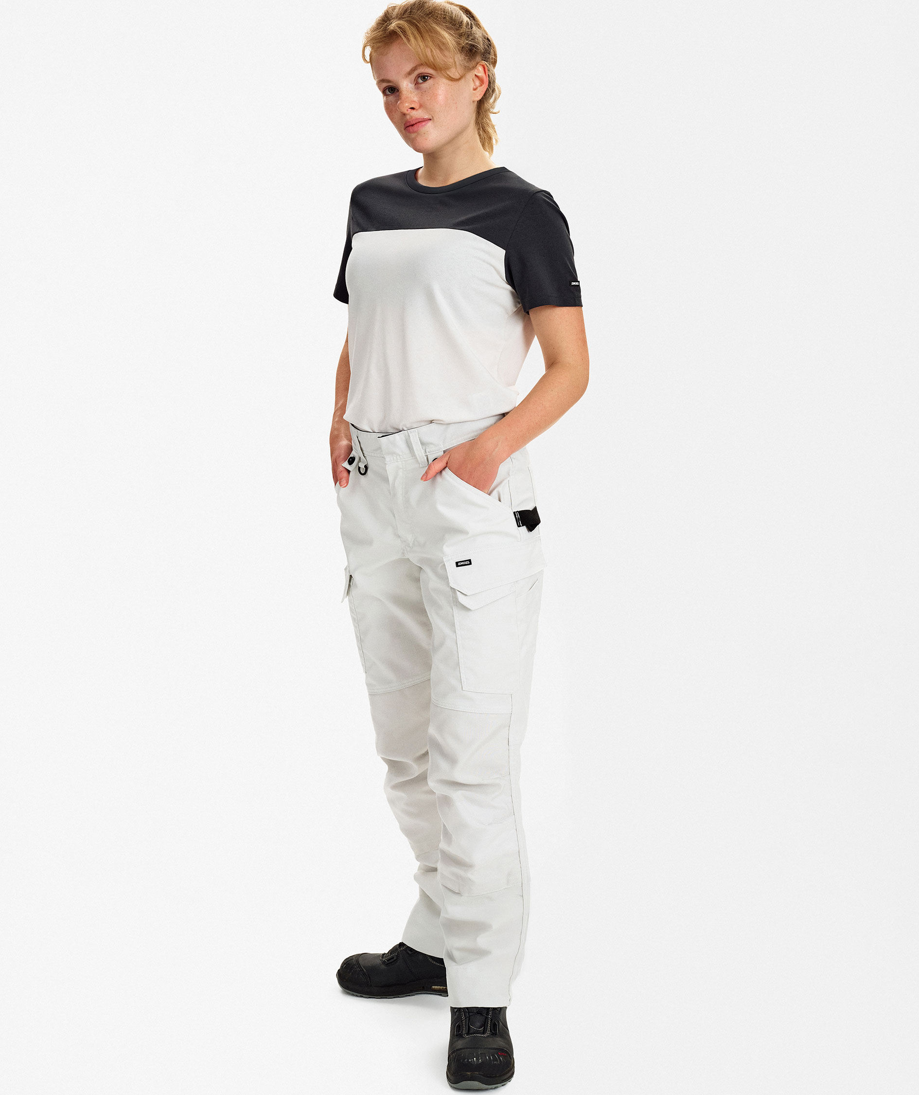 Engel Entire dame arbeidsbukse, Bone White, large image number 5