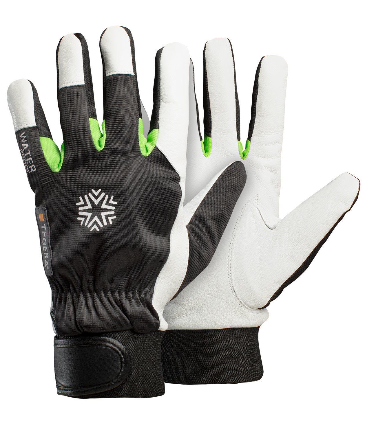 Tegera 535 vinter arbejdshandsker, Hvid/Sort/Gr&oslash;n
