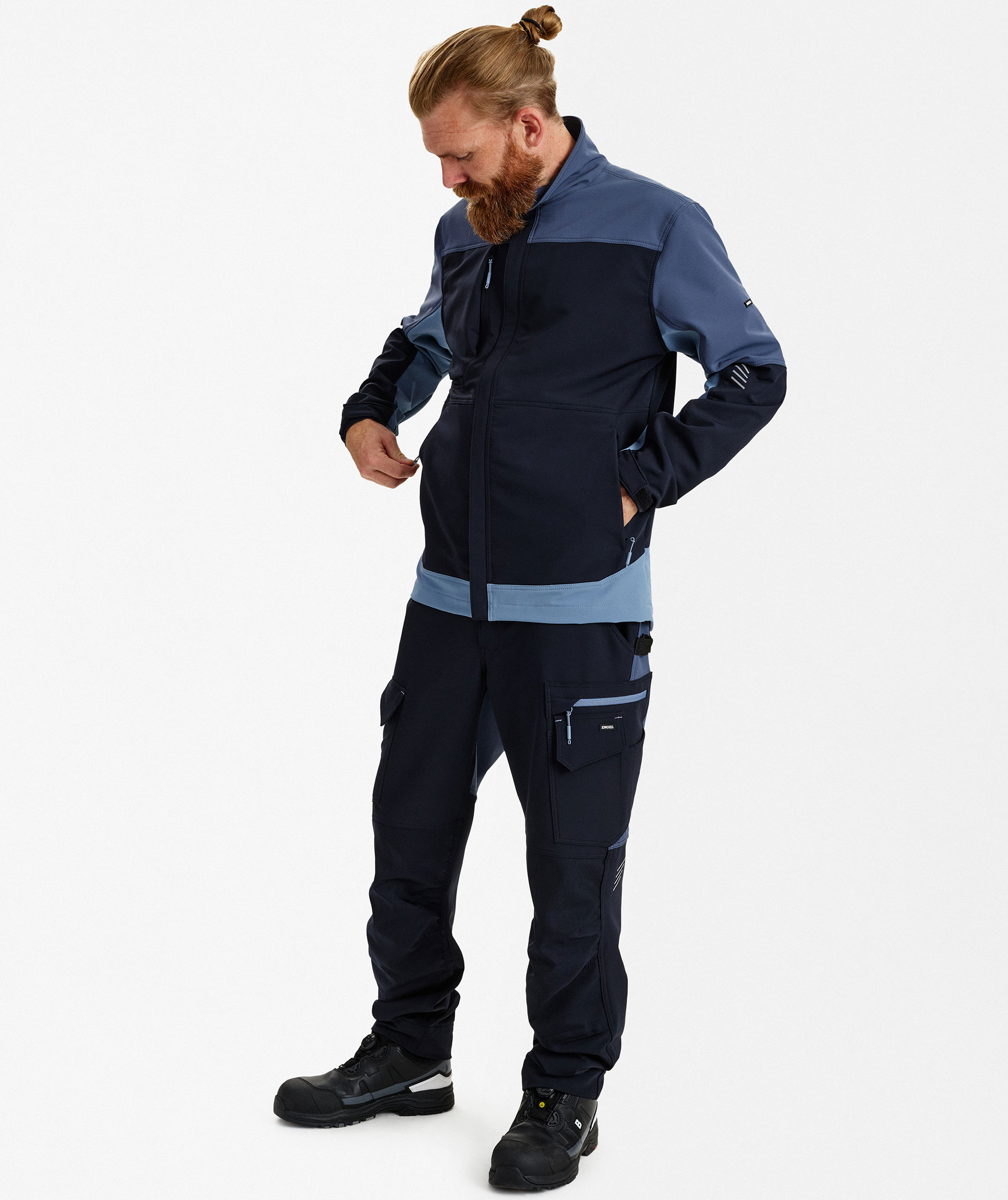 Engel Entire arbejdsjakke full stretch, Deep Blue/Dark Sea, large image number 2