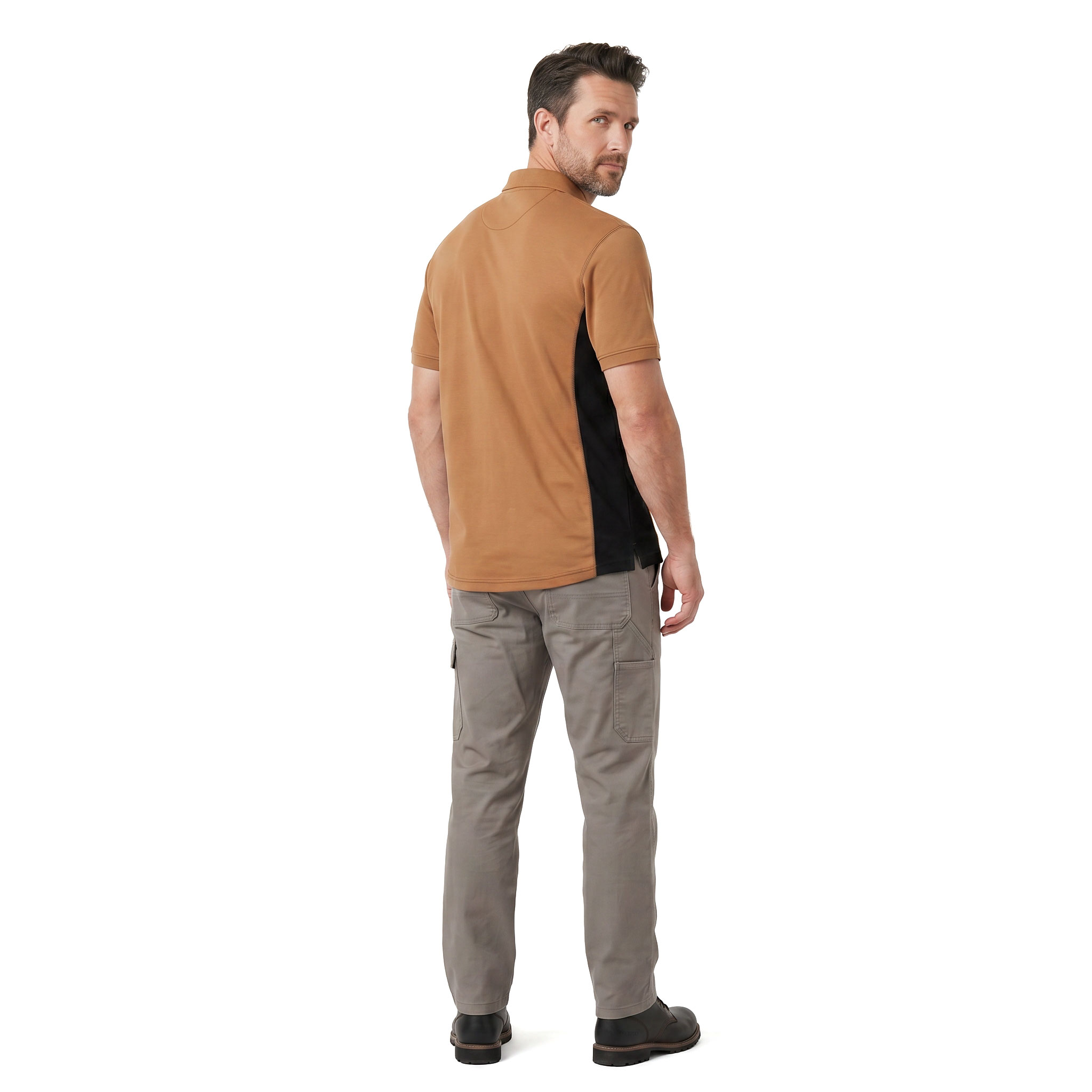 J.A.K. Basic polo T-shirt 1625, Camel/Sort, large image number 3