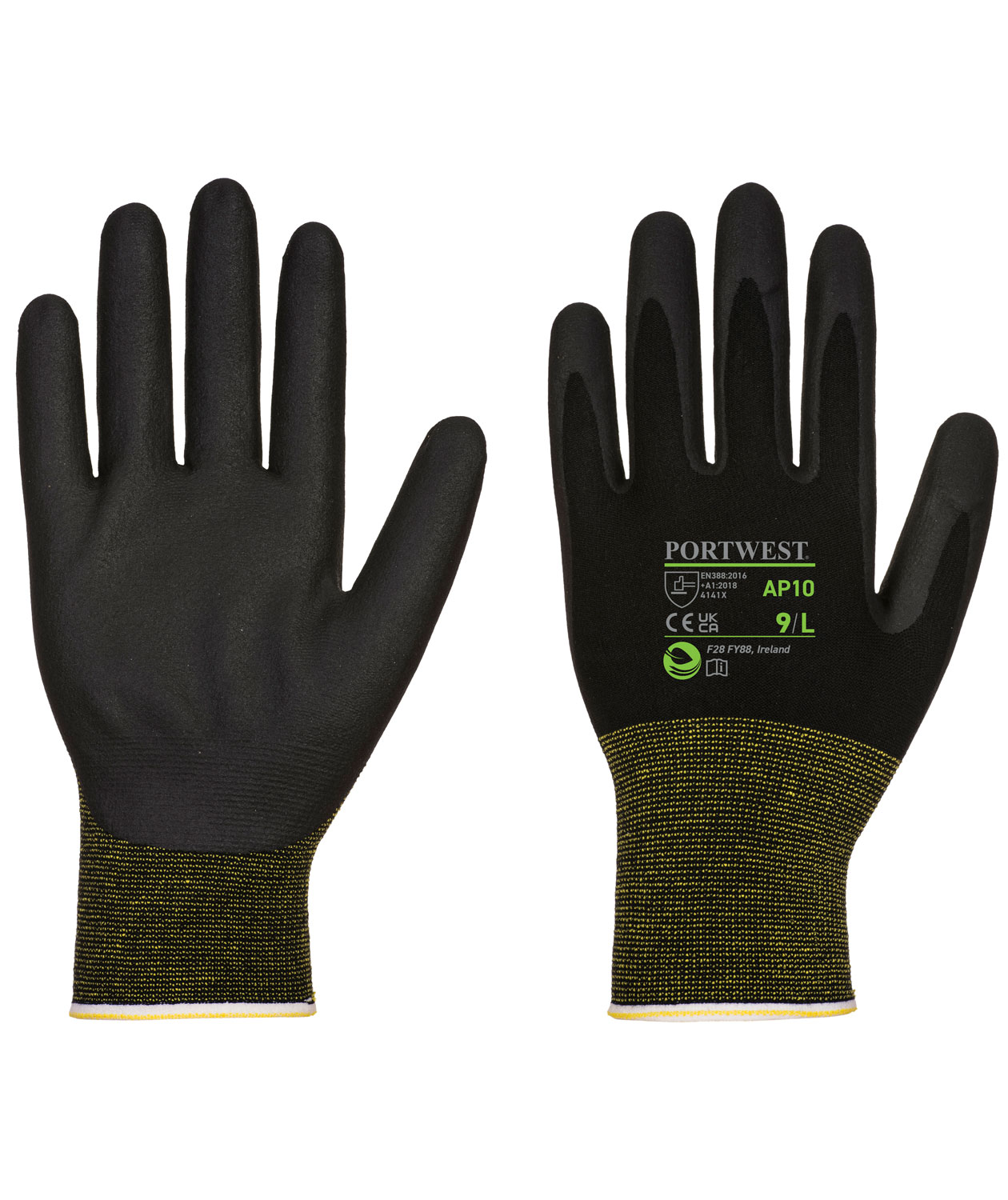 Portwest AP10 12-pack work gloves, Black, large image number 0