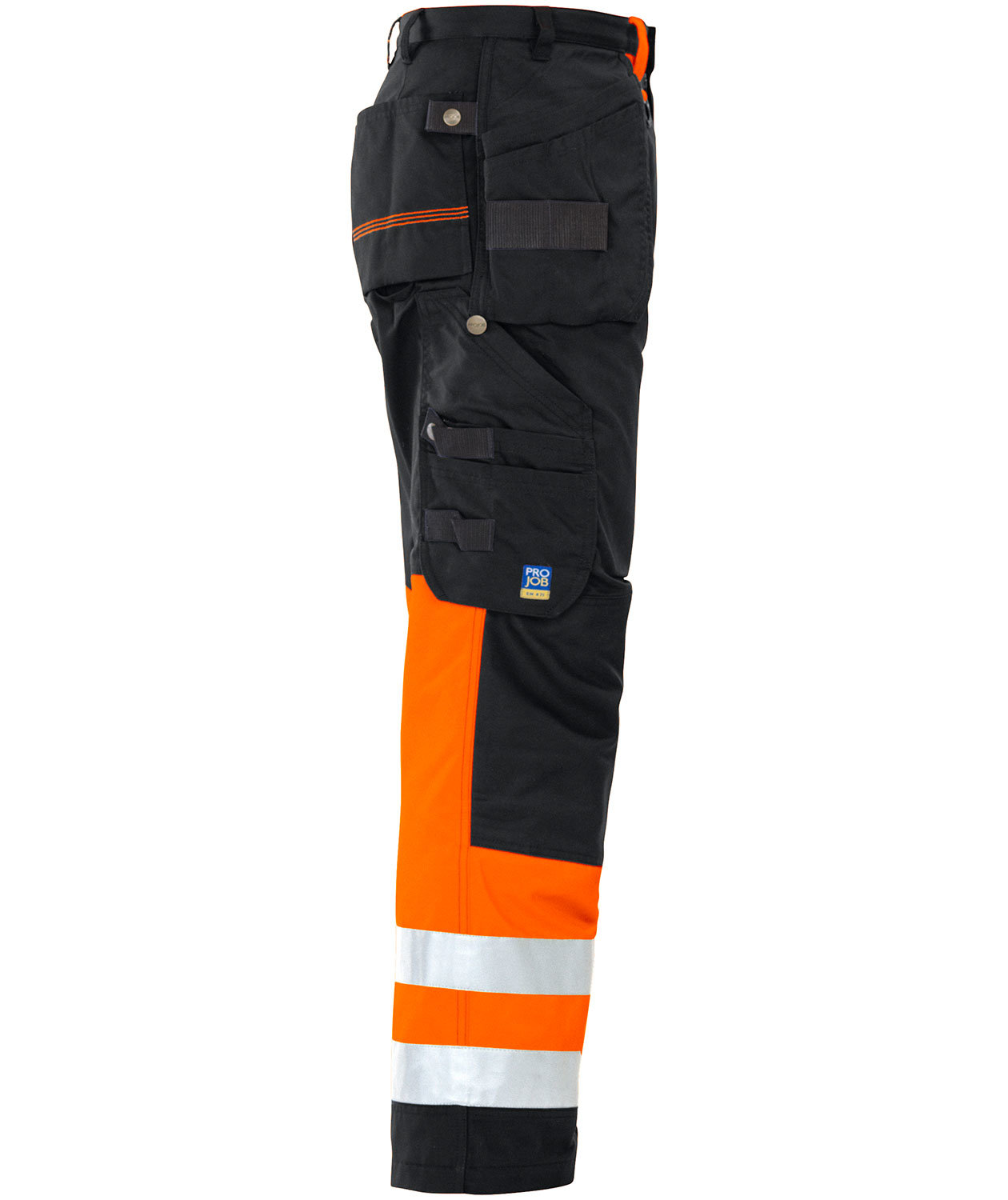 ProJob arbetsbyxa 6502, Svart/Hi-vis Orange, large image number 3