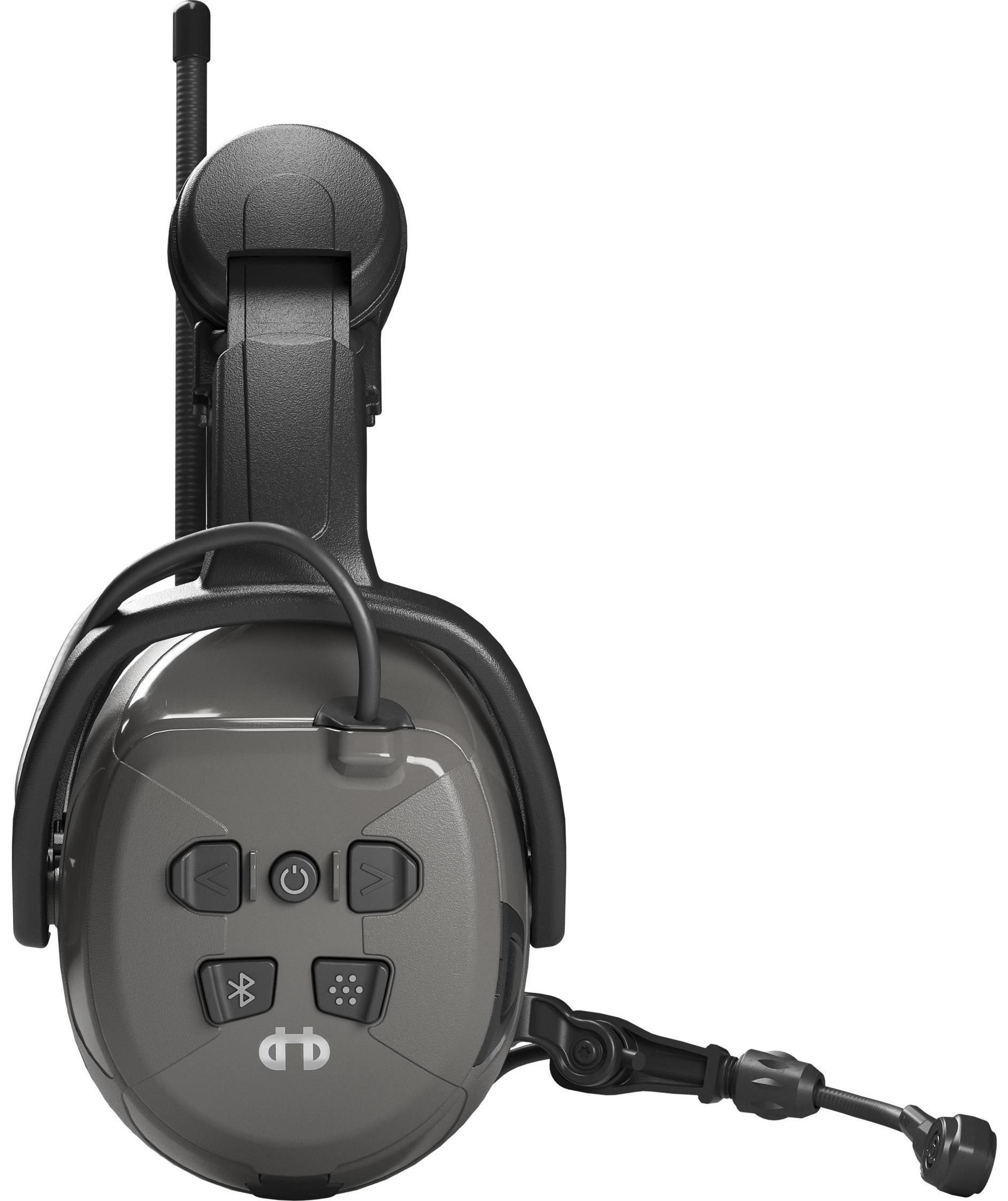 Hellberg Synergy DR h&oslash;rev&aelig;rn til hjelmmontering med Bluetooth, Gr&aring;/Sort, Gr&aring;/Sort, large image number 2