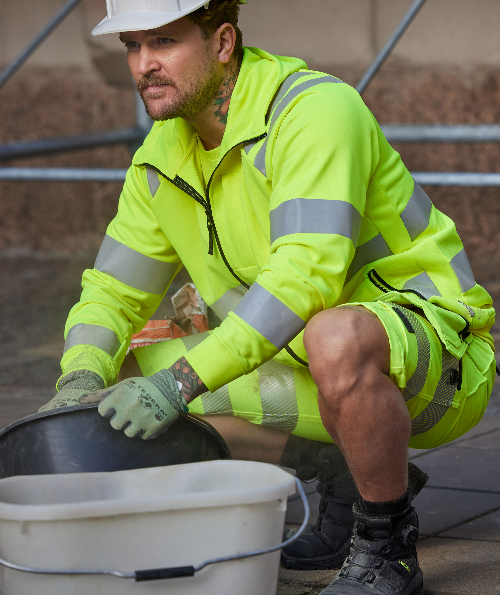 Fristads Green hoodie med dragkedja 7865 GPSW, Varsel Gul, large image number 7