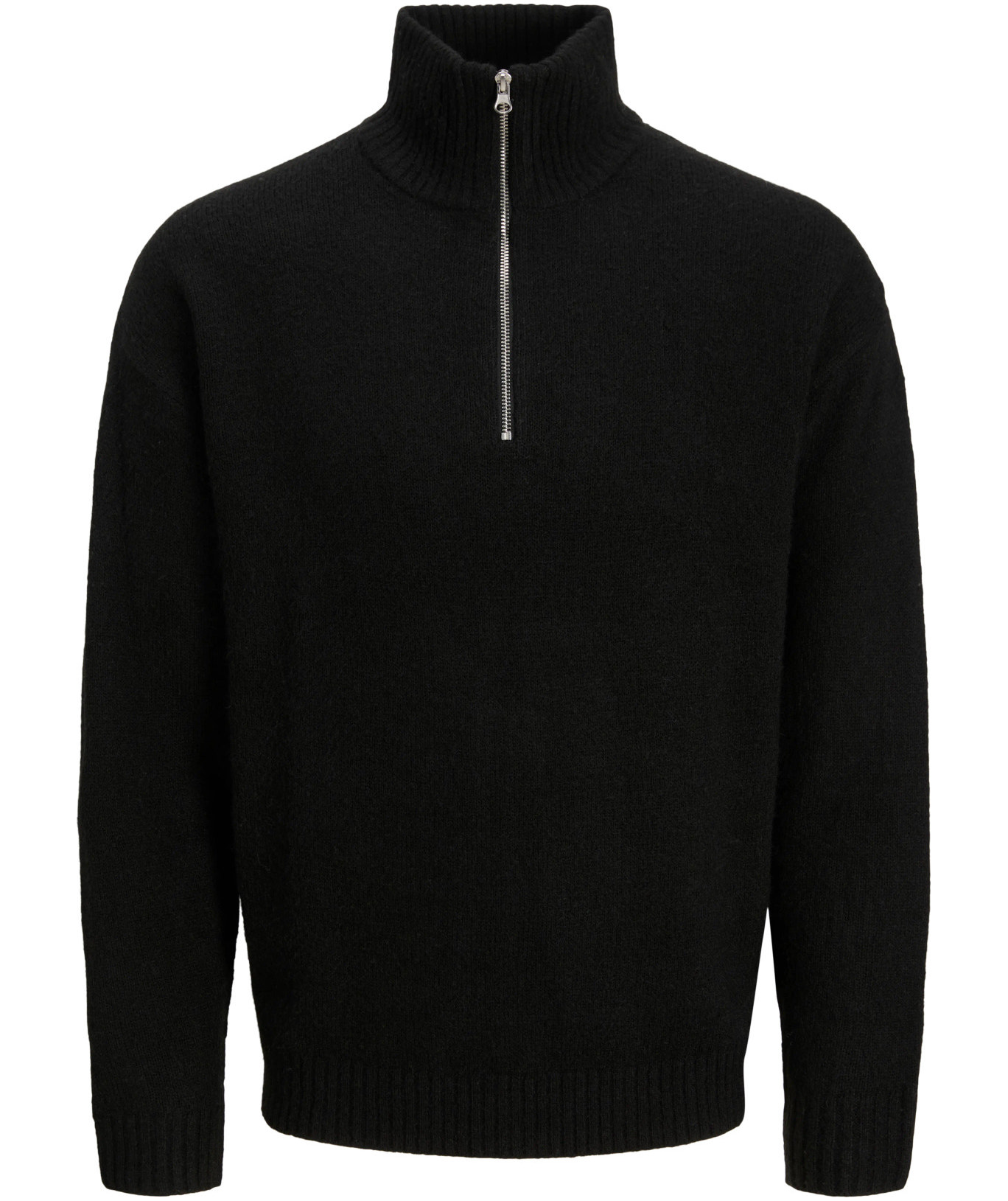 Jack & Jones JJESOHO OLLIE half zip stickad tr&ouml;ja, Svart