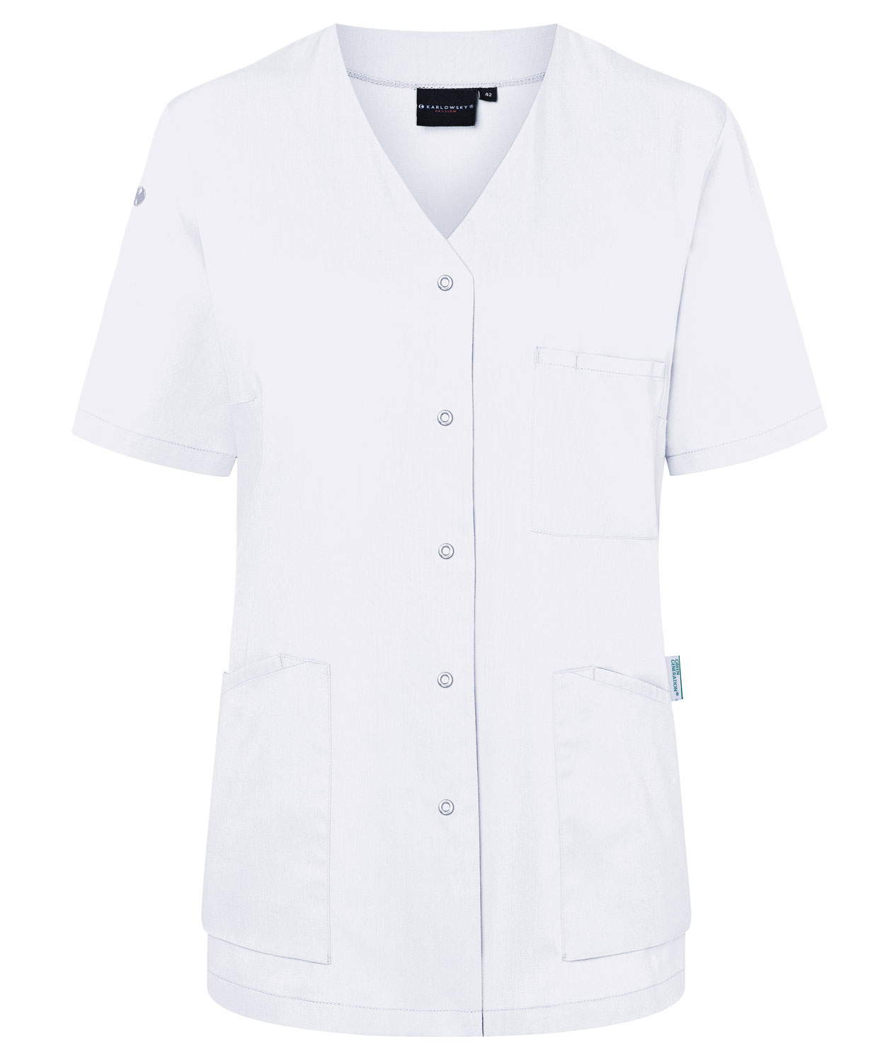 Karlowsky Essential kort&aelig;rmet dame tunika, Hvit, Hvit, swatch