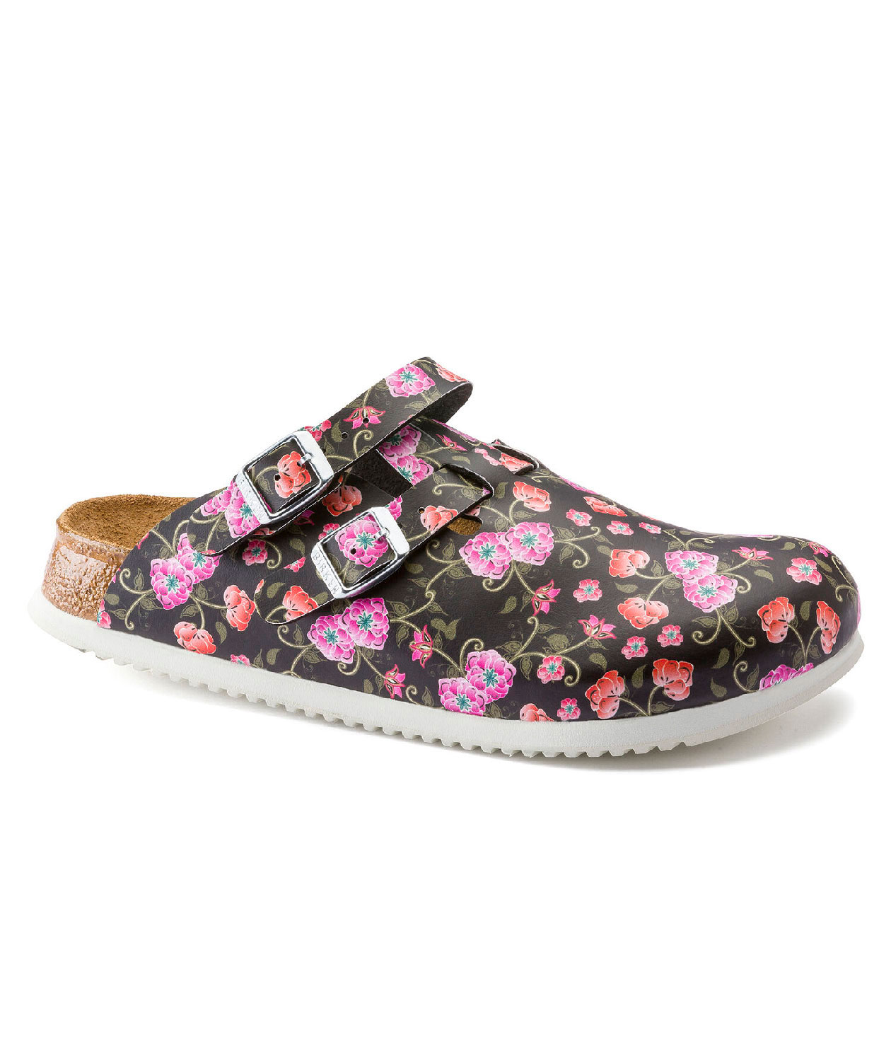 Birkenstock Kay Narrow Fit sandaler dam, Svart/r&ouml;d m&ouml;nstrad