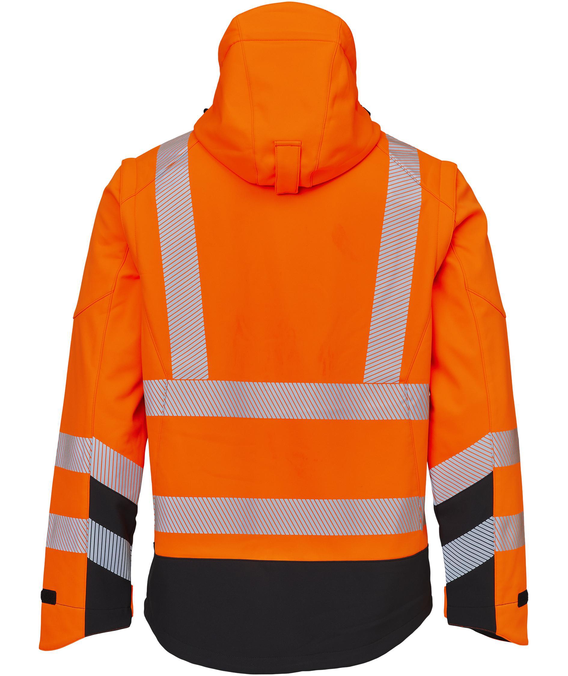 ELKA Visible Xtreme 2-i-1 softshelljacka, Varsel Orange/Svart, large image number 2