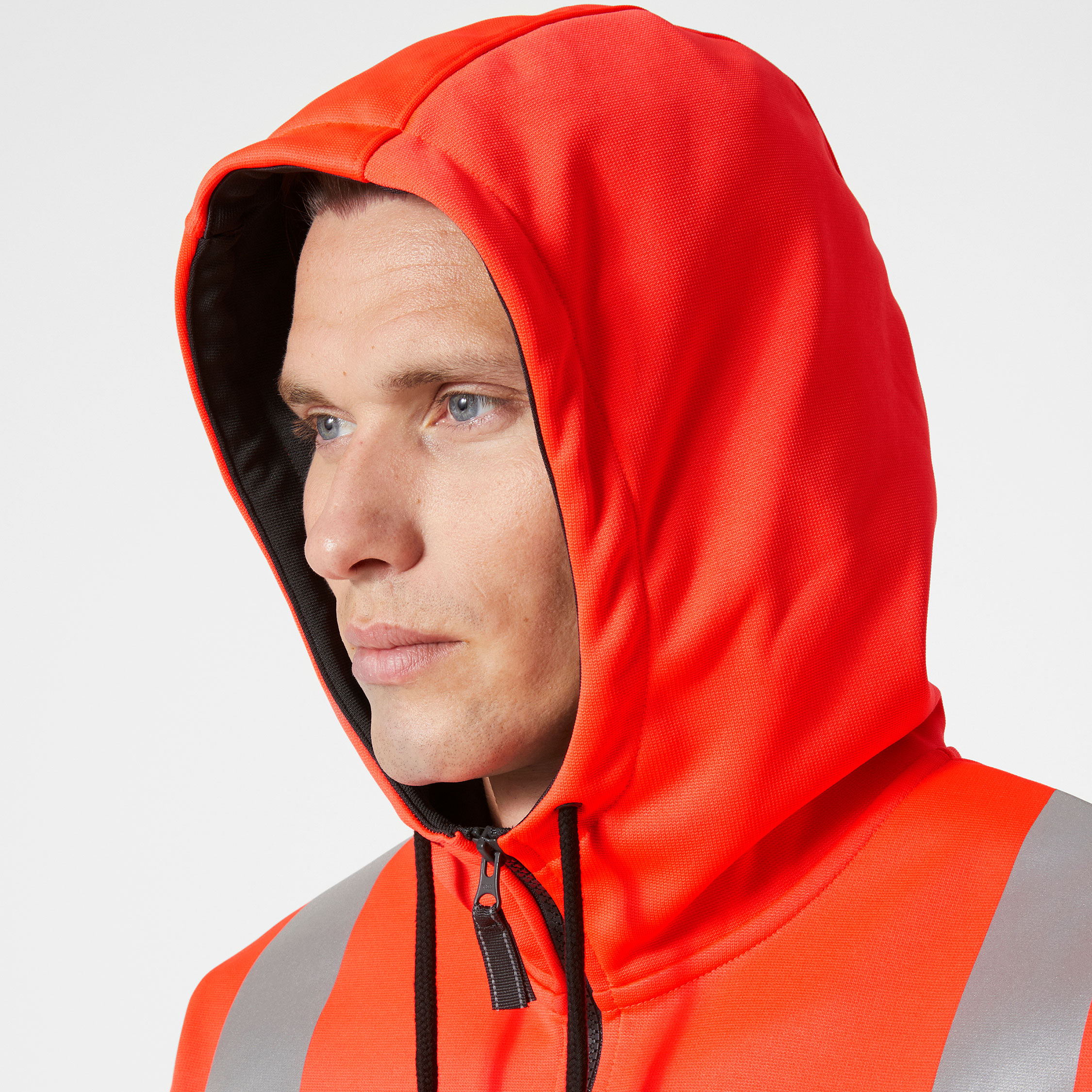 Helly Hansen Addvis Hoodie mit Rei&szlig;verschluss, Hi-Vis Rot/Ebony, large image number 4