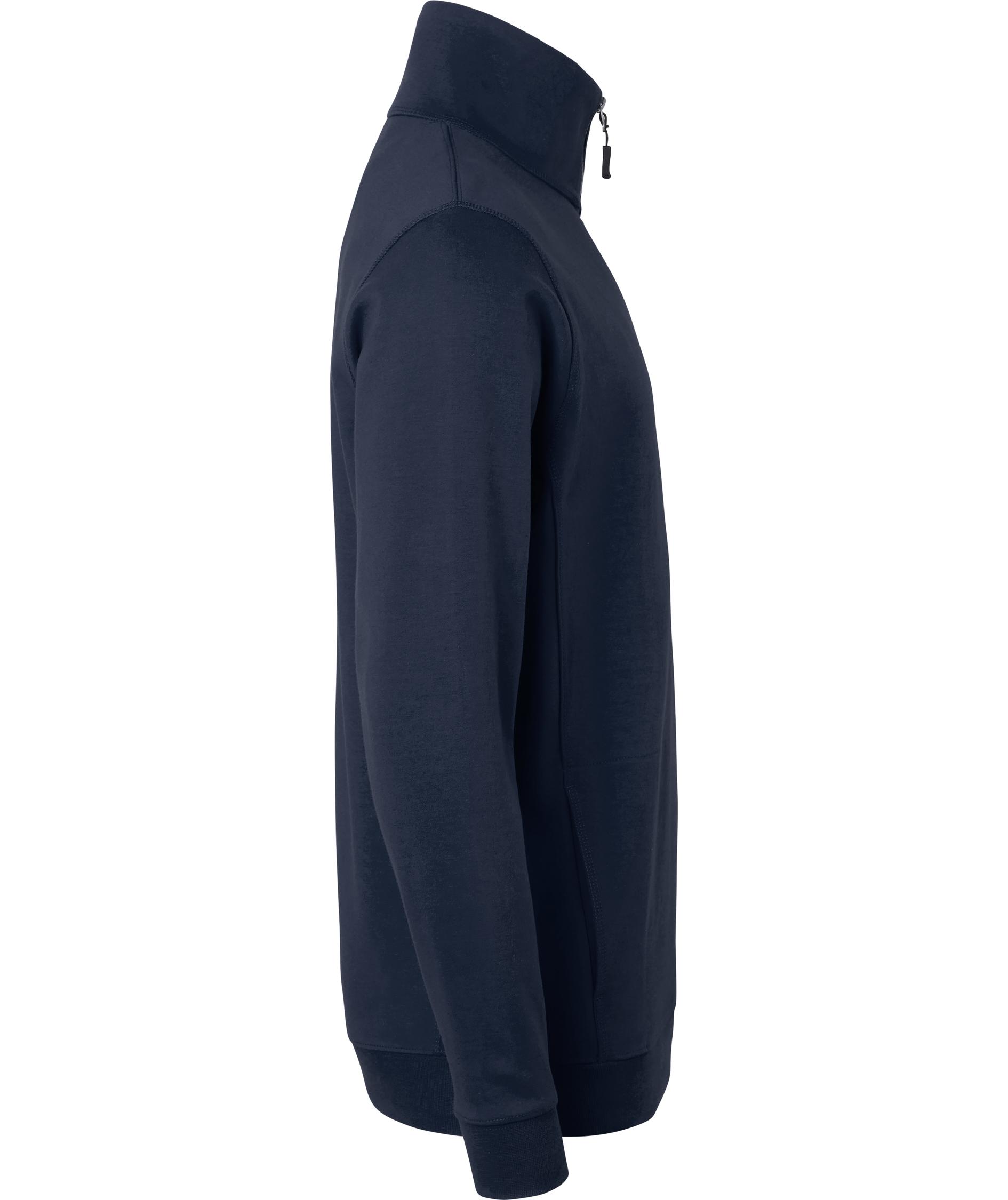 Top Swede sweatshirt med kort lynl&aring;s 0102, Navy, large image number 2