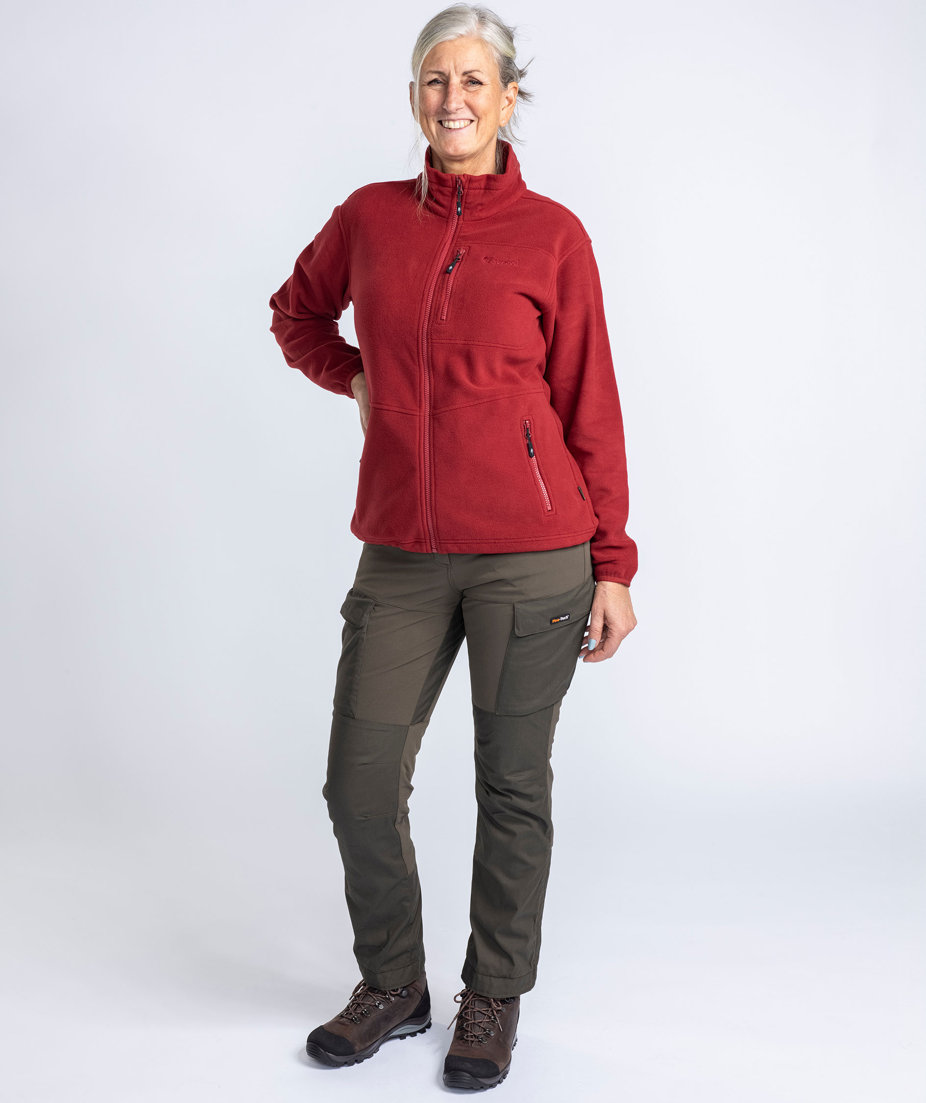 Pinewood Finnveden dame fleecejakke, Dark Tomato, large image number 5