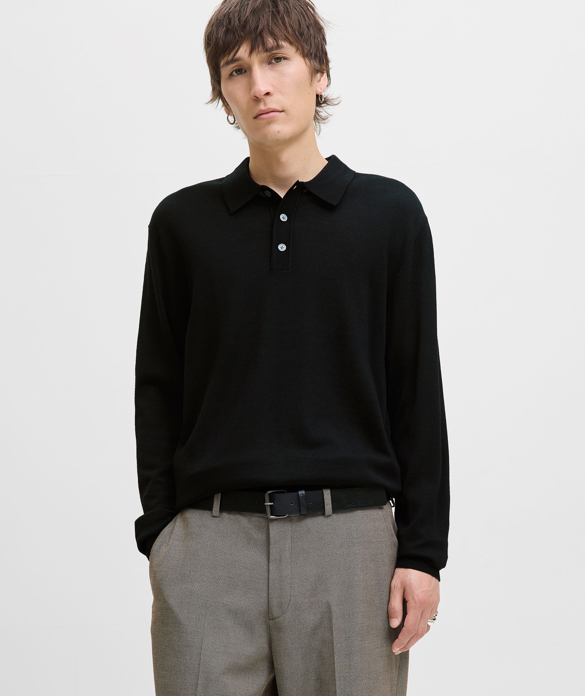 Jack & Jones Premium JPRBLAMERINO stickad tr&ouml;ja med merinoull