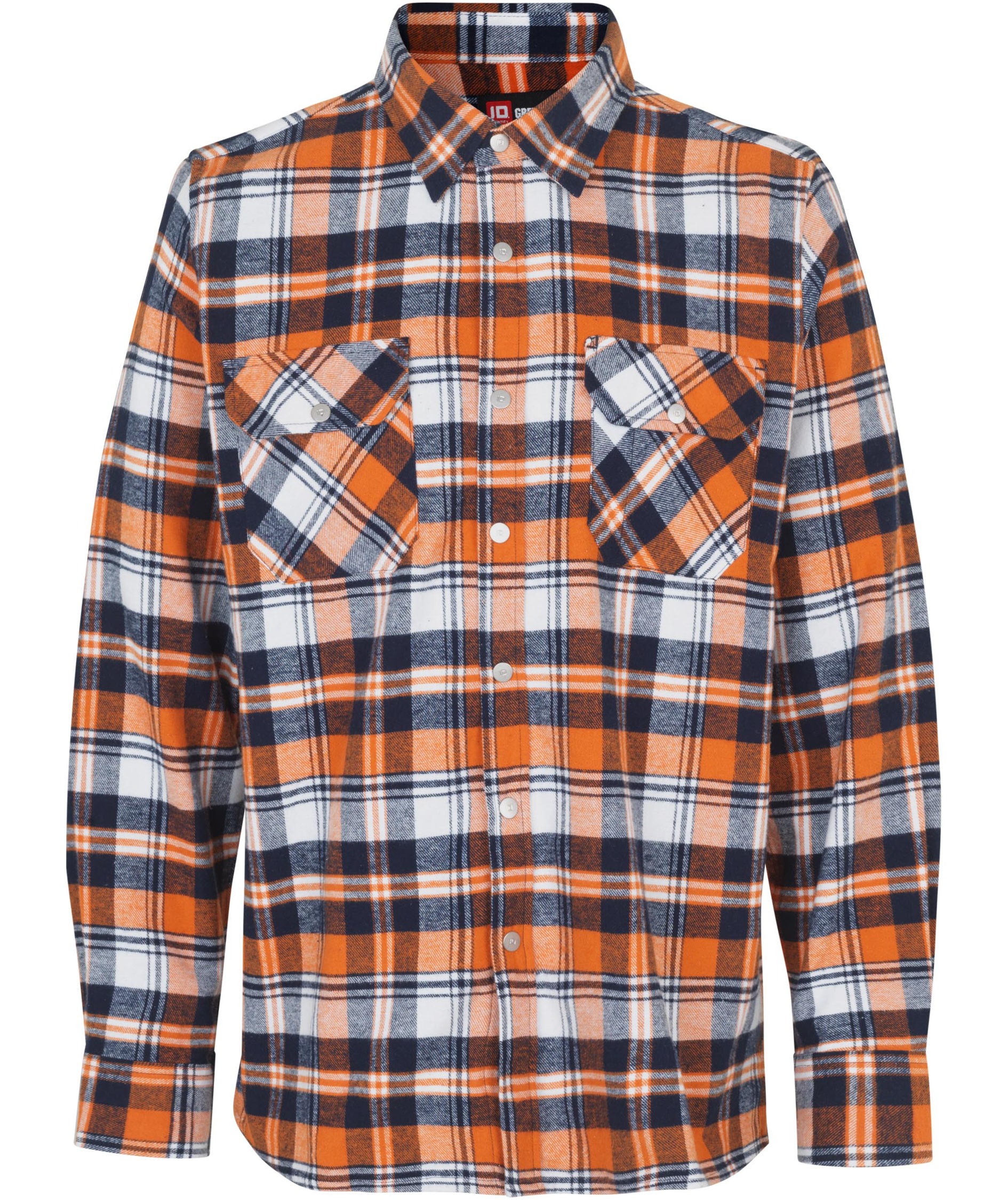 ID Green Leaf flanellskjorta, Orange