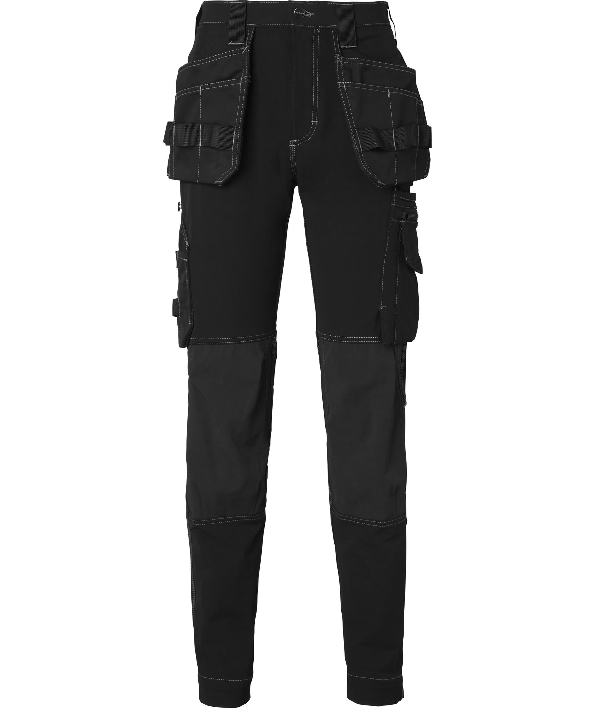 Top Swede dame h&aring;ndv&aelig;rkerbukser 307 full stretch, Sort, large image number 0