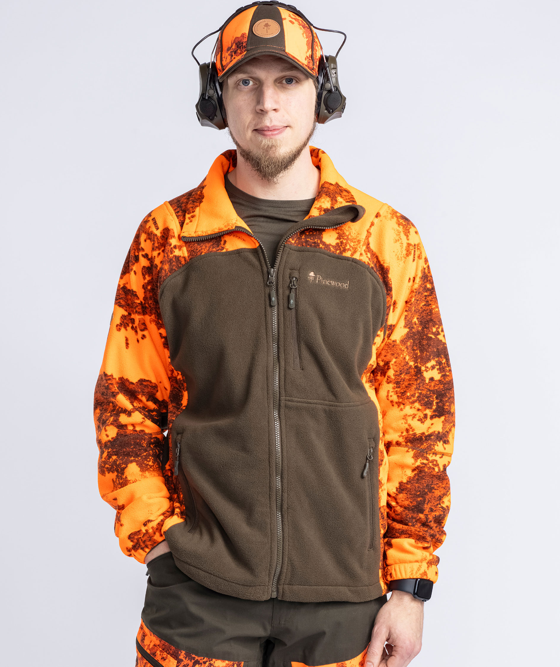 Pinewood&nbsp;Oviken fleecejakke, Strata Blaze/Hunting Green, large image number 3