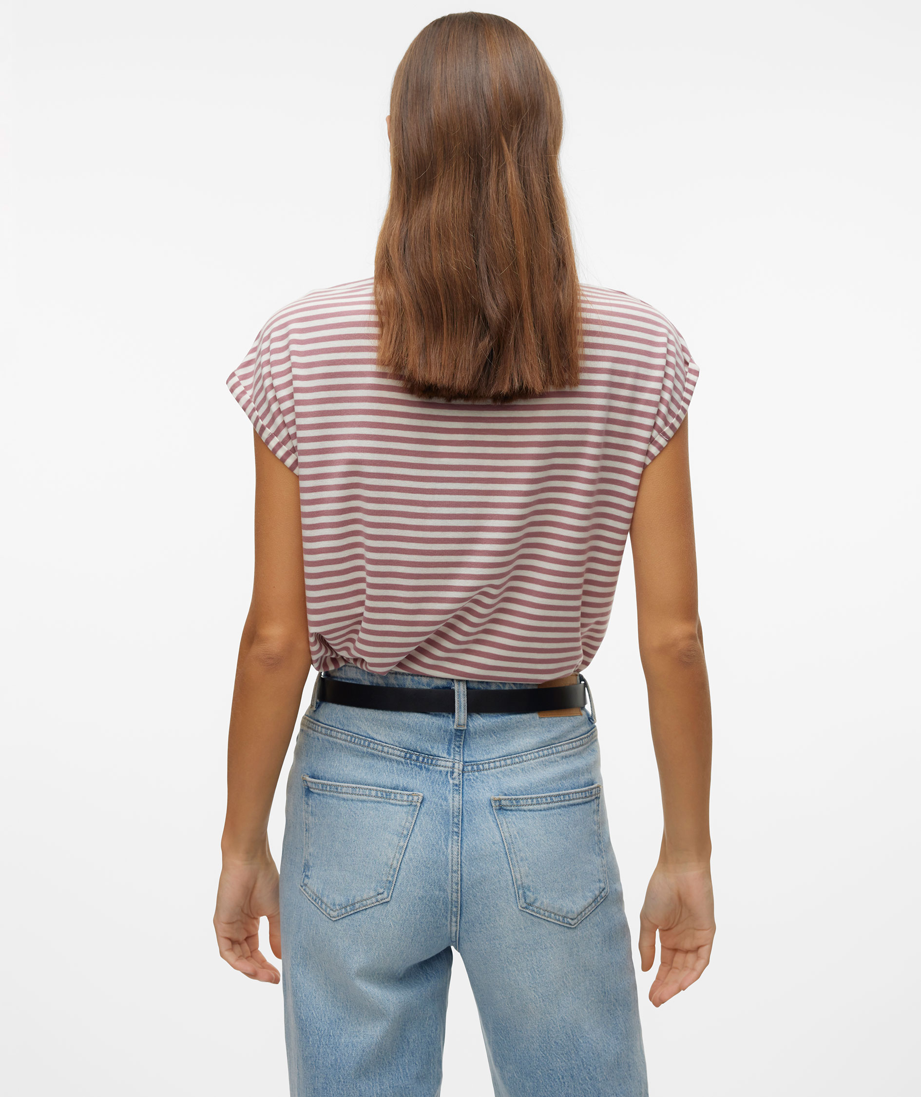 Vero Moda VMAVA STRIPE T-shirt dam, Nostalgia Rose PRISTINE, large image number 2