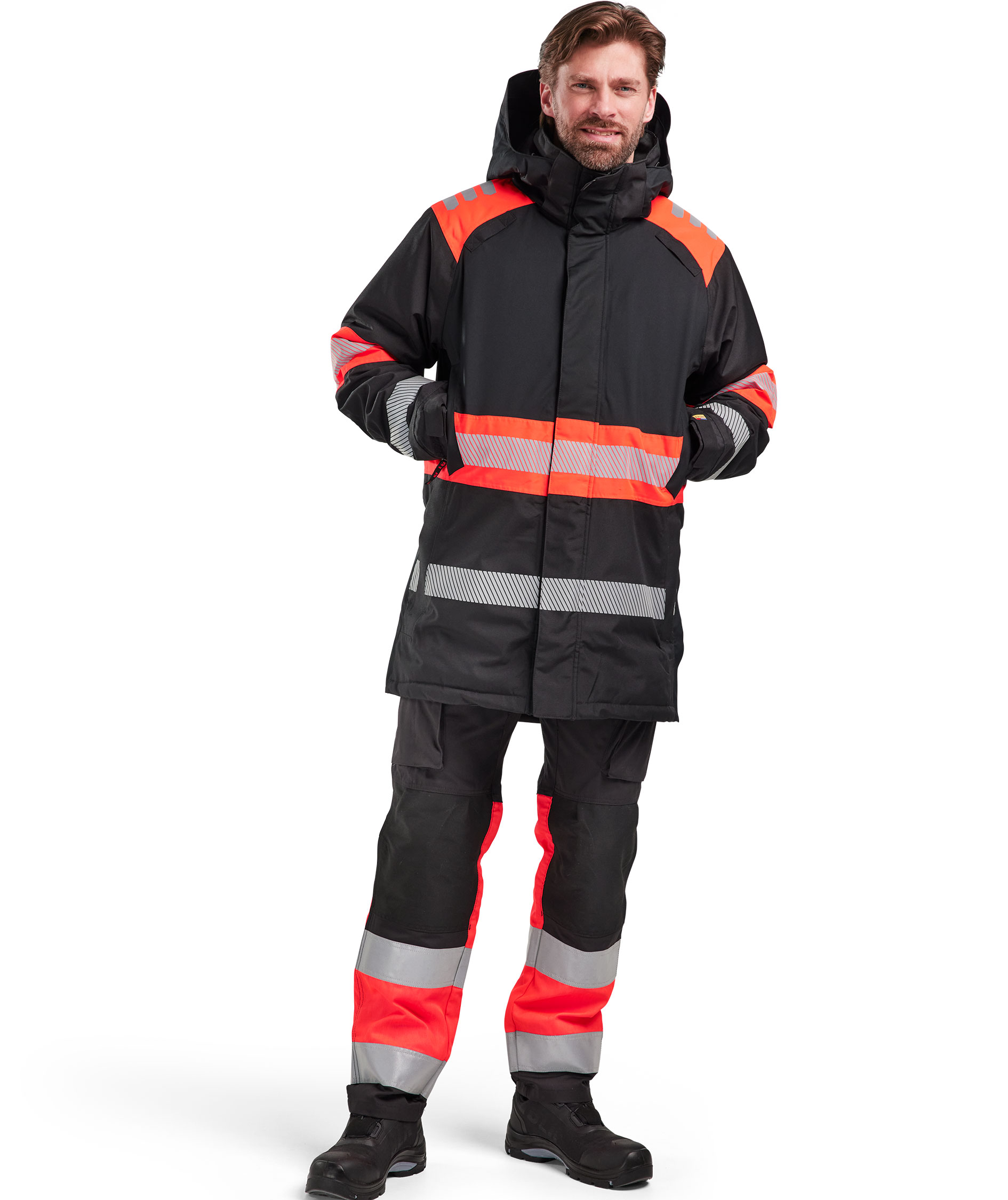 Bl&aring;kl&auml;der winter parka, Black/Hi-Vis Red, large image number 1