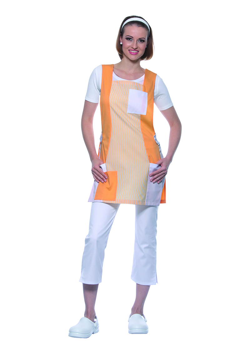 Karlowsky Nala women's sandwich apron, Ochre/white, large image number 2