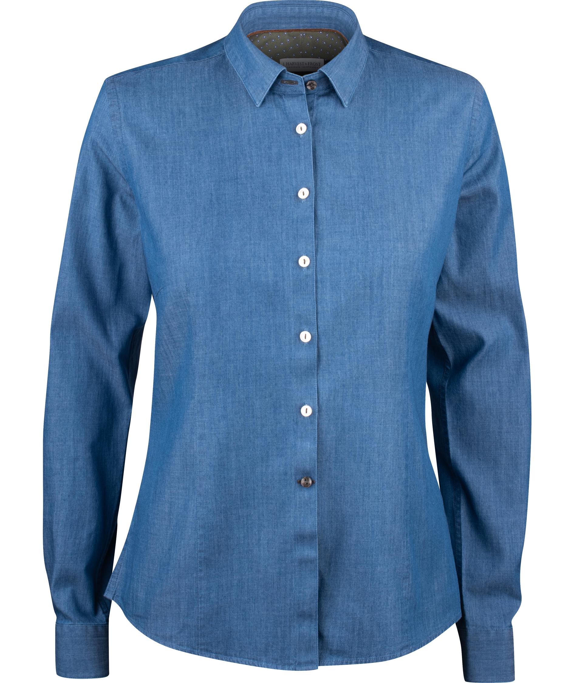 J. Harvest & Frost Indigo Bow 130 lady fit skjorte, Indigo