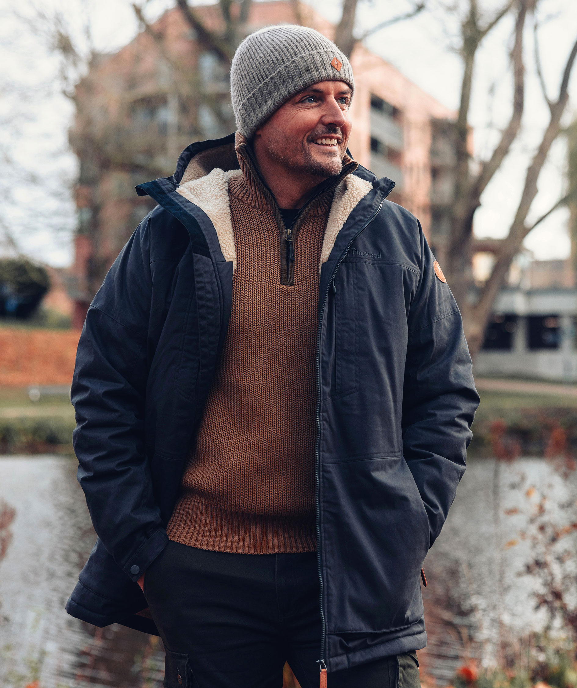 Pinewood Philip strik half zip, Dark Sandstone, large image number 5