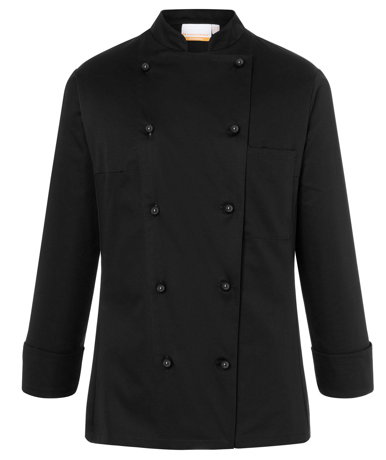Karlowsky Agathe dame kokkejakke uden knapper, Sort, large image number 0