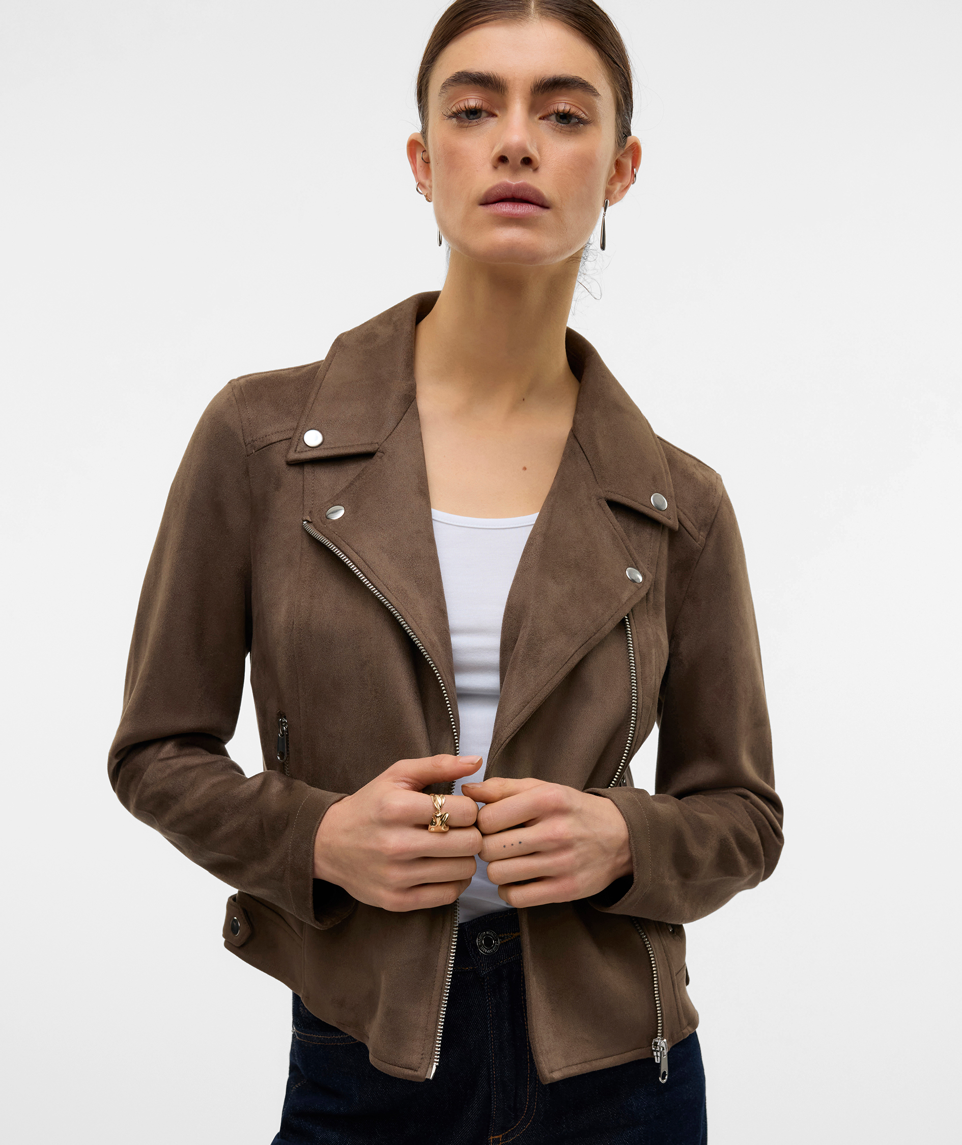 Vero Moda VMJOSE Faux Suede jacket, Chocolate Chip, large image number 3
