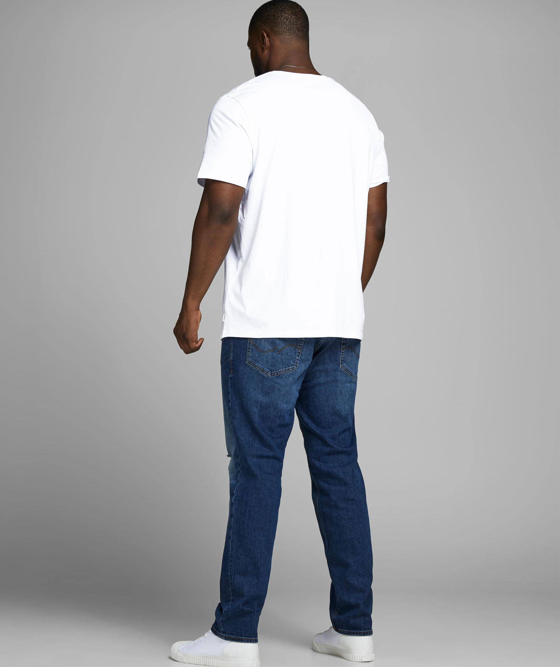 Jack & Jones JJEORGANIC Basic Plus Size T-shirt, Hvid, large image number 3