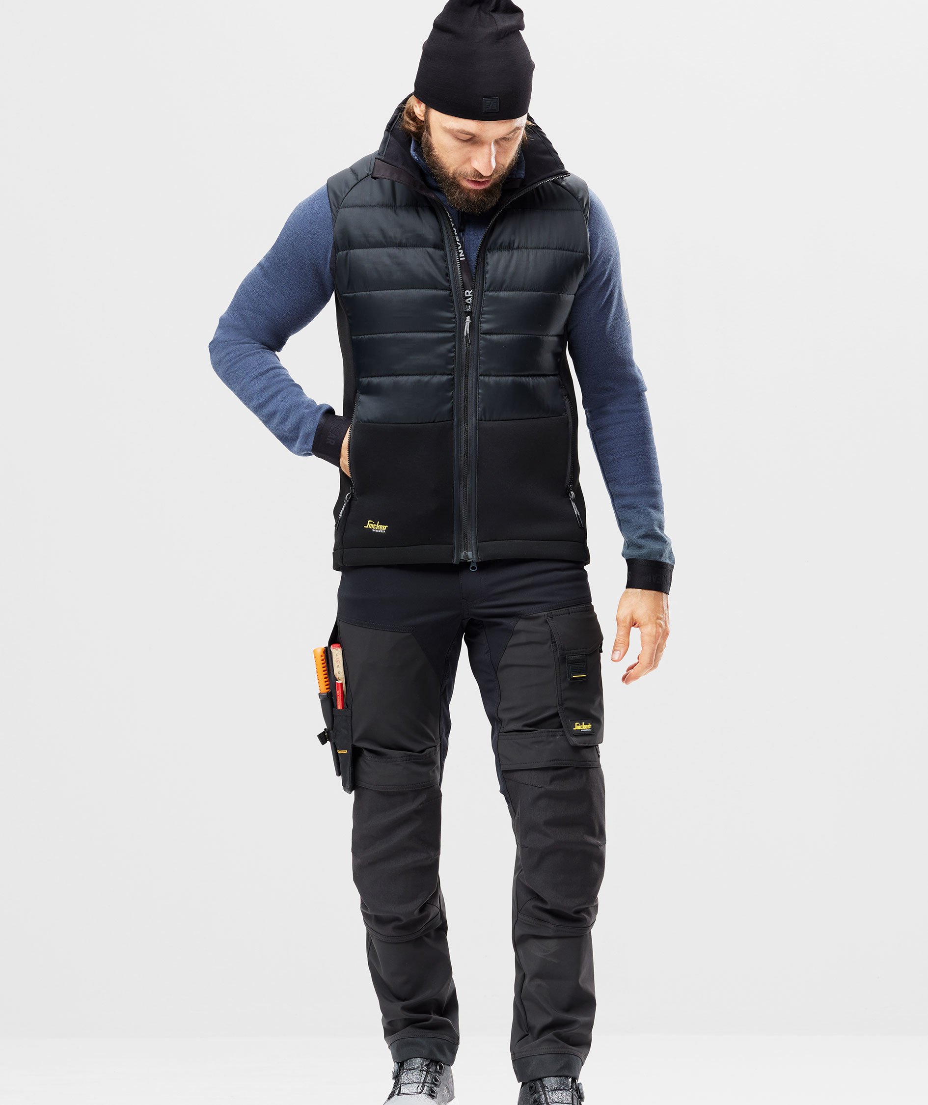 Snickers AllroundWork arbetsbyxa 6375 full stretch, Black/Black, large image number 1