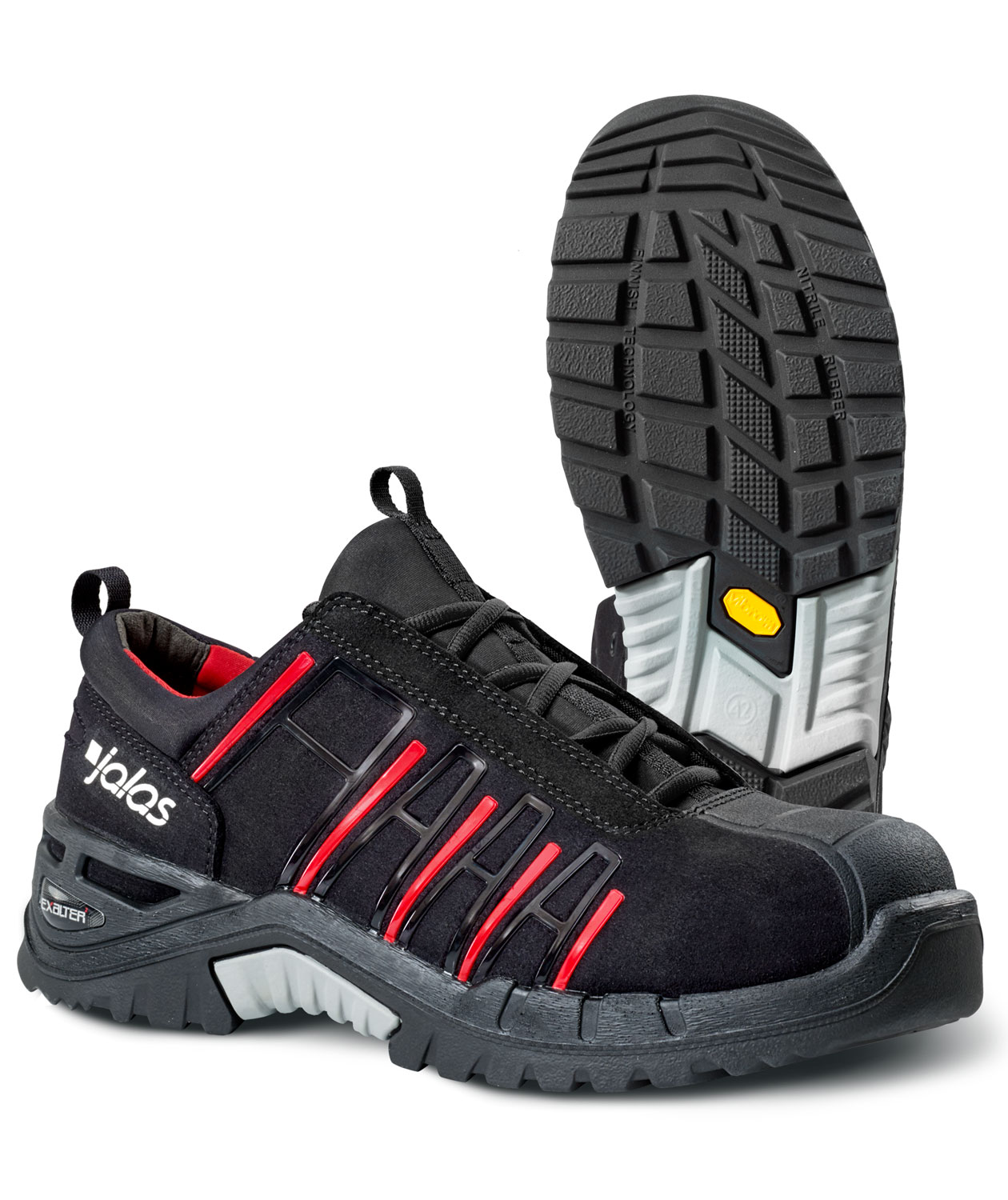 Jalas 9955 Exalter skyddsskor S3, Svart/R&ouml;d
