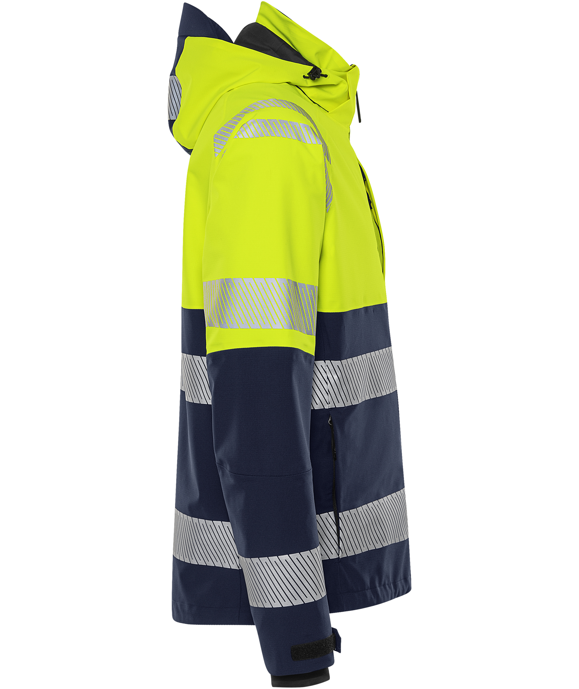 Fristads shell jacket 4690 GLS full stretch, Hi-Vis yellow/marine, large image number 2
