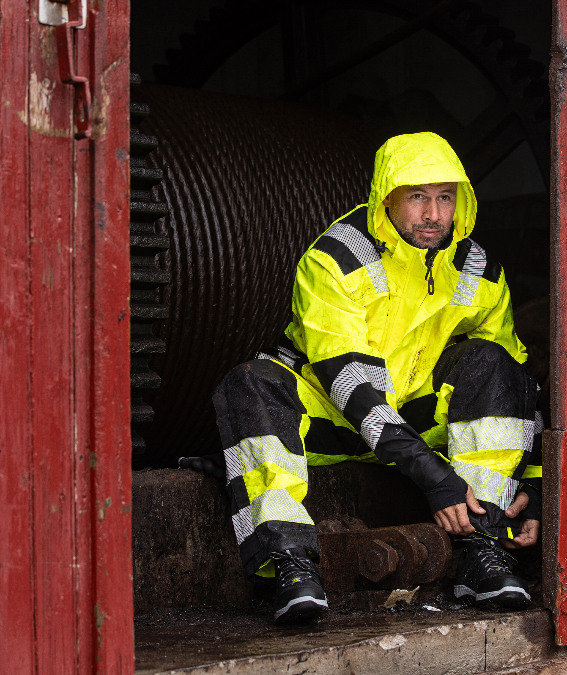 ELKA Visible Xtreme Arbeitsjacke, Hi-vis Gelb/Schwarz, large image number 5