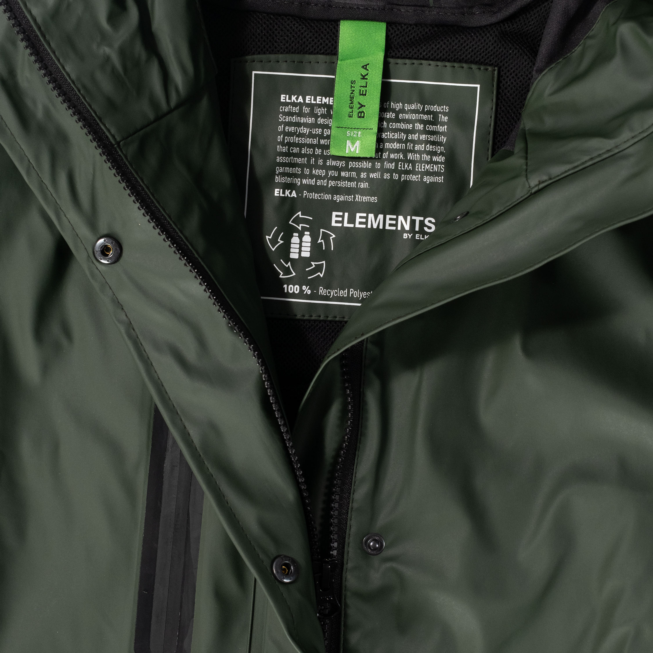 ELKA Recycled PU dame regnfrakke, Oliven, large image number 2