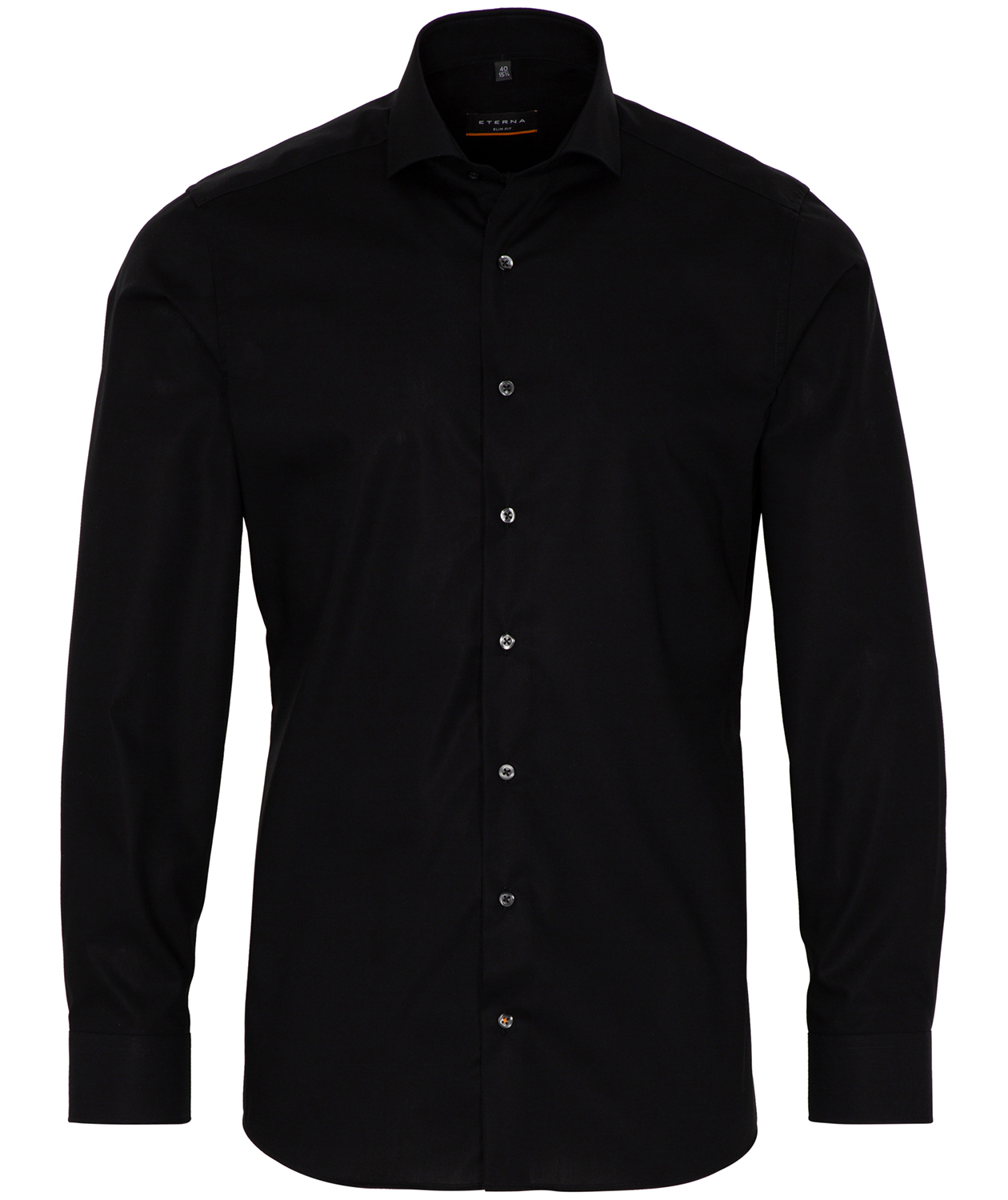 Eterna Uni Slim fit Poplin skjorte, Black