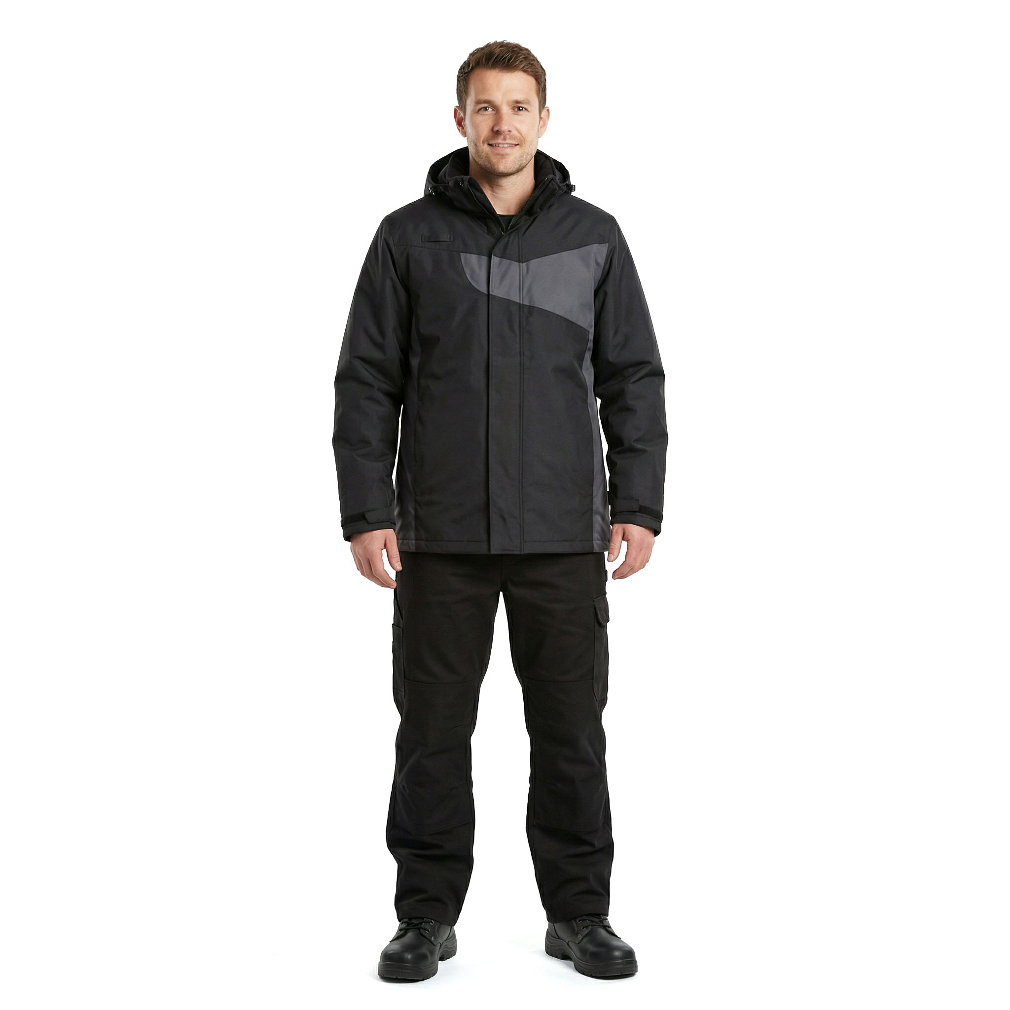 Portwest PW2 winter jacket, Black/Grey, large image number 2