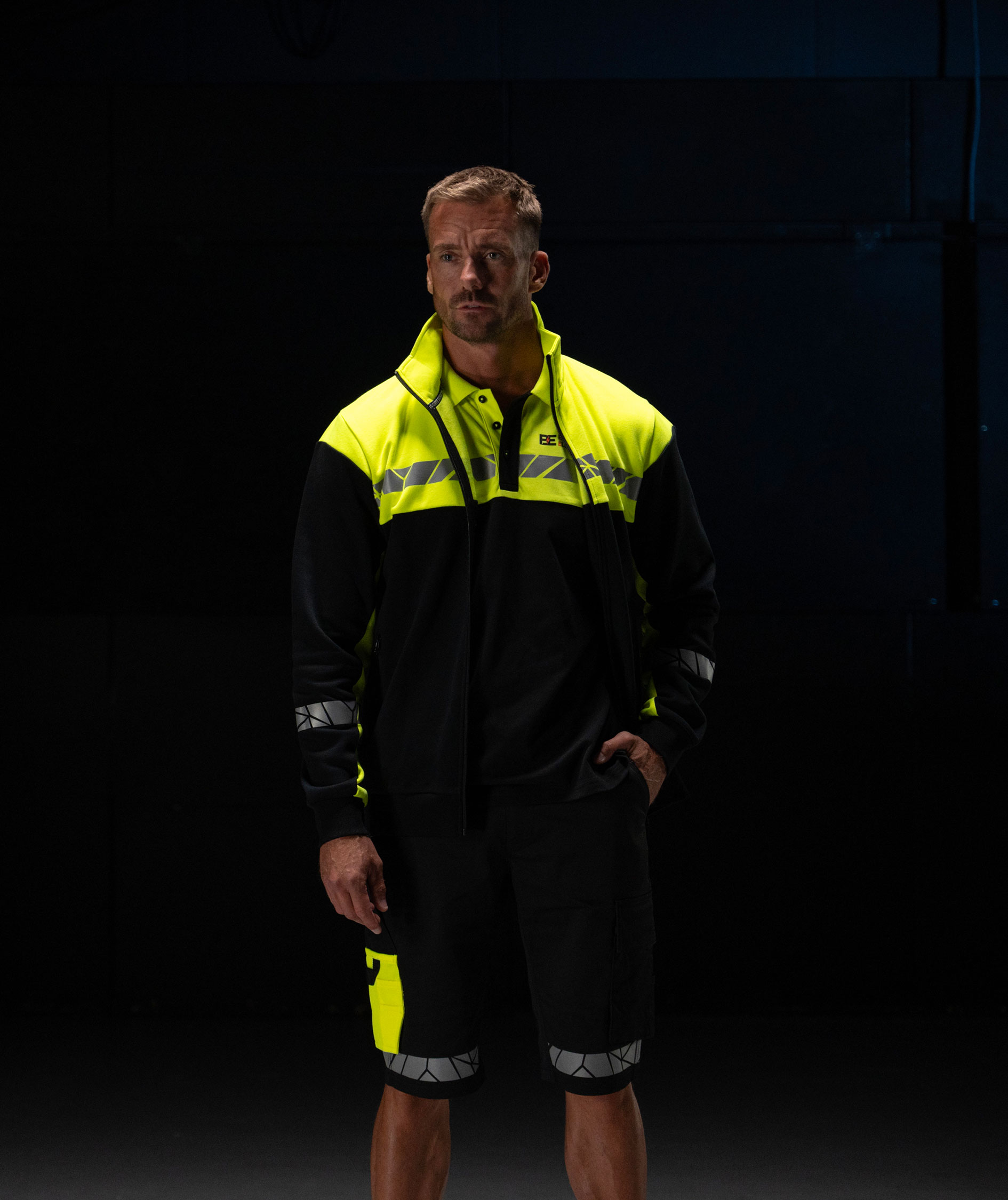 ProJob cardigan 7103, Svart/Gul, large image number 7