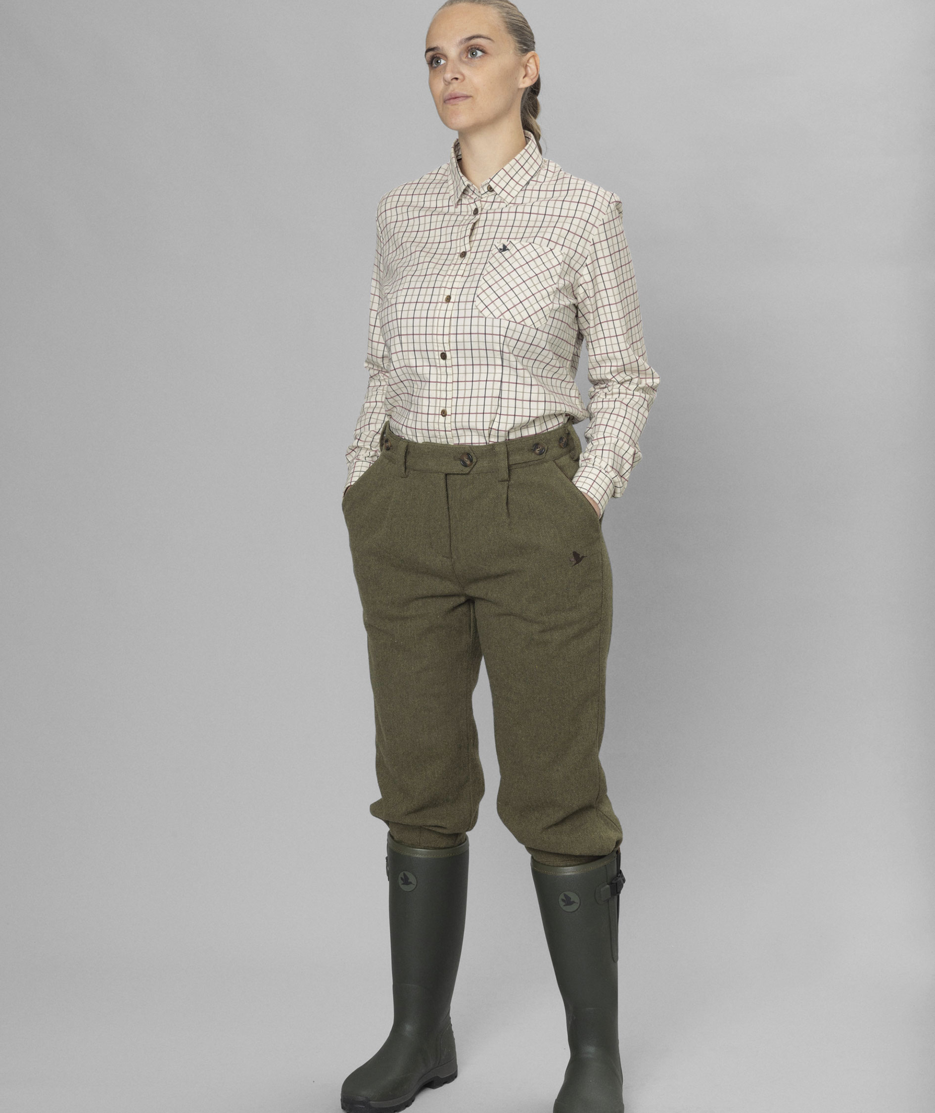 Seeland Kerry Shooting Damen Hemd, Cabernet/Blue Check