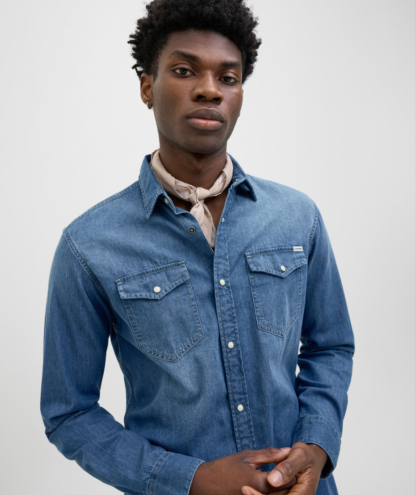 Jack & Jones JJESHERIDAN Slim fit Hemd, Medium Denim Blue, large image number 3