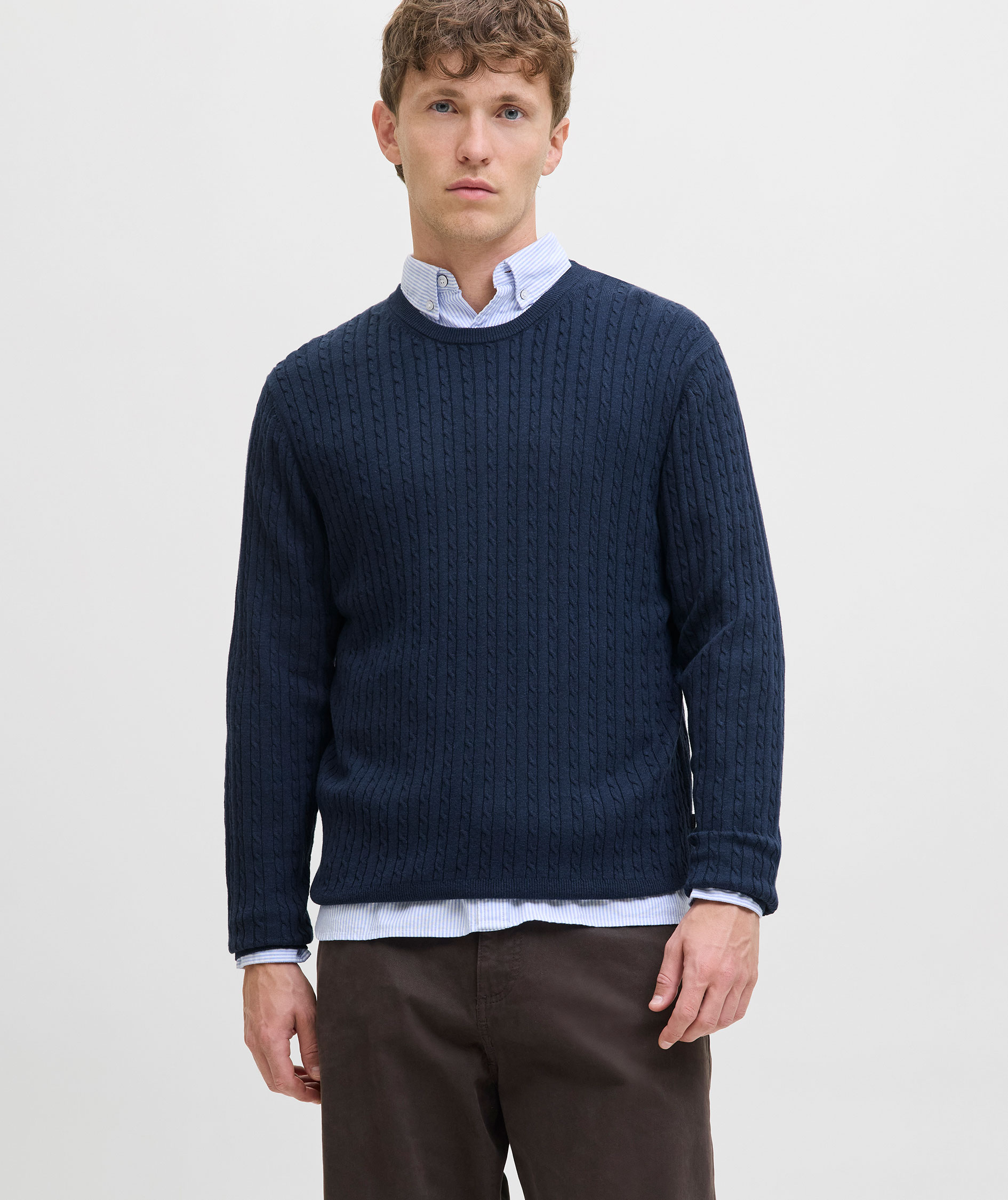 Jack & Jones JJEEMIL knitted pullover, Navy Blazer
