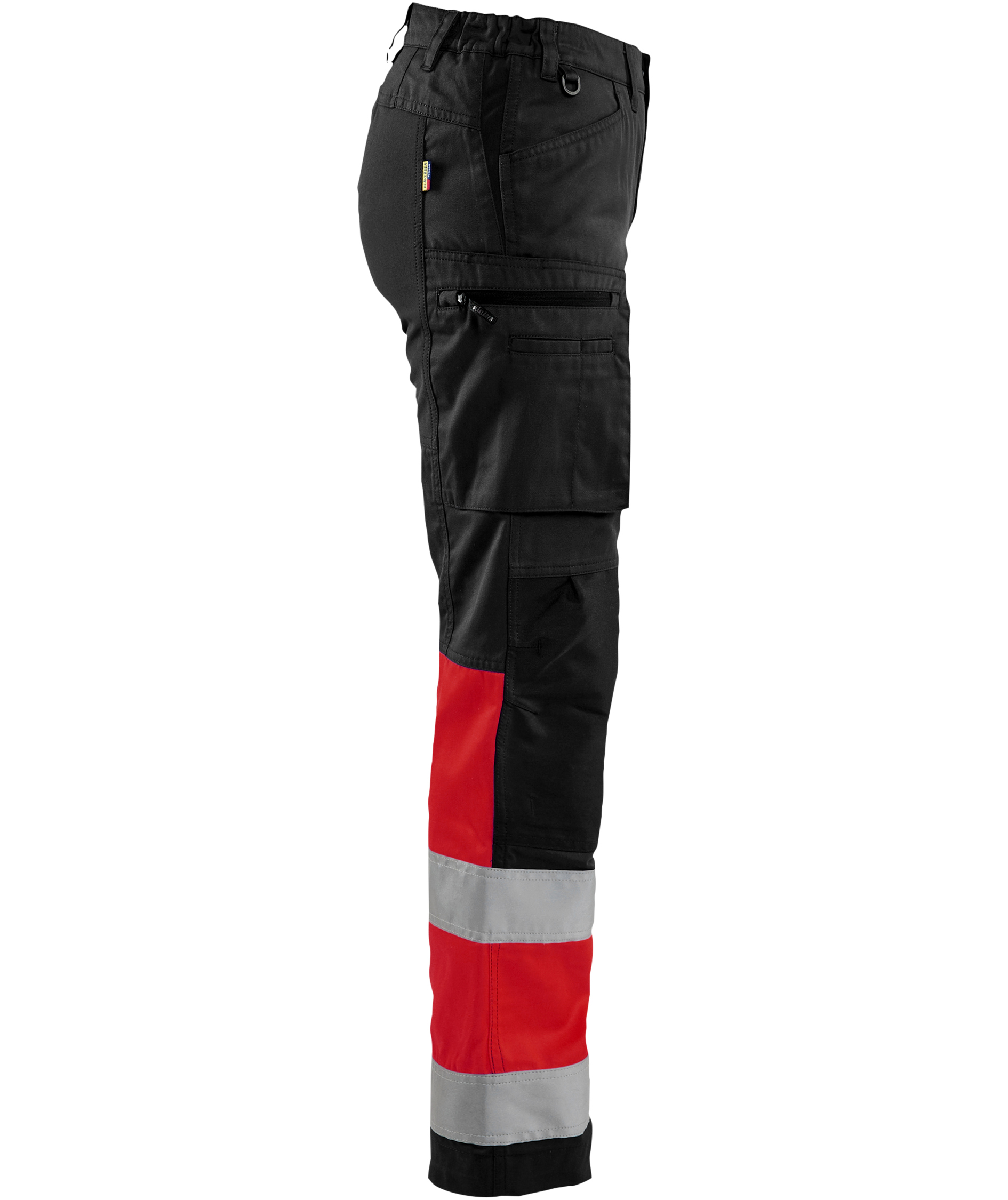 Bl&aring;kl&auml;der women's stretch work trousers, Black/Hi-Vis Red, large image number 3