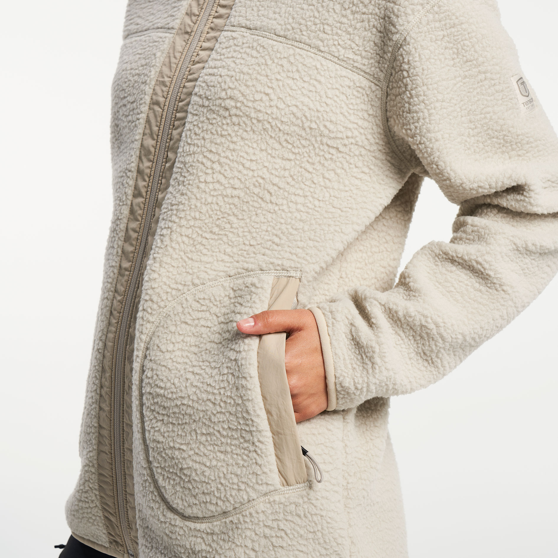 Tenson Yoke dame fiberpelsjakke, Sand, large image number 6