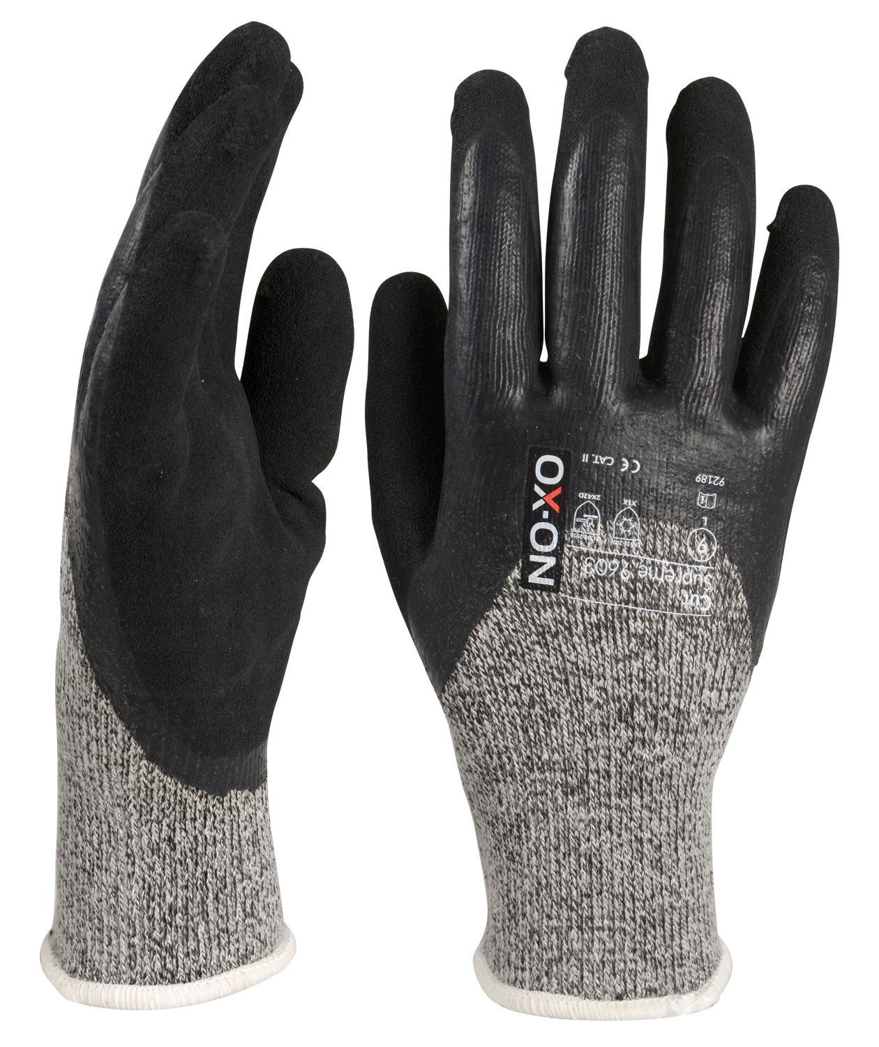 OX-ON Cut Supreme 9603 wintergloves with cut resistance Cut D, Black/Grey, large image number 2