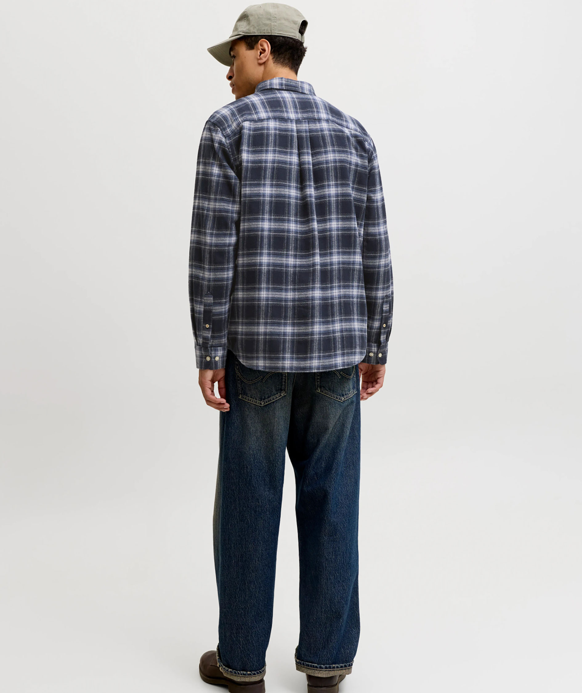 Jack & Jones JJEFIELD CHECK shirt, Navy Blazer, large image number 3