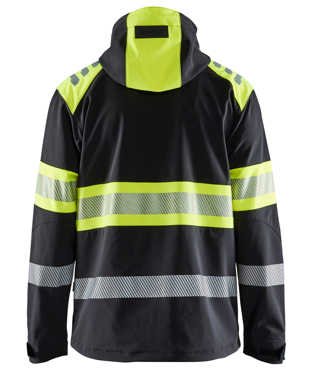 Bl&aring;kl&auml;der softshelljacka, Svart/Varselgul