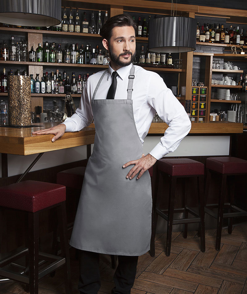 Karlowsky Basic bib apron, Grey
