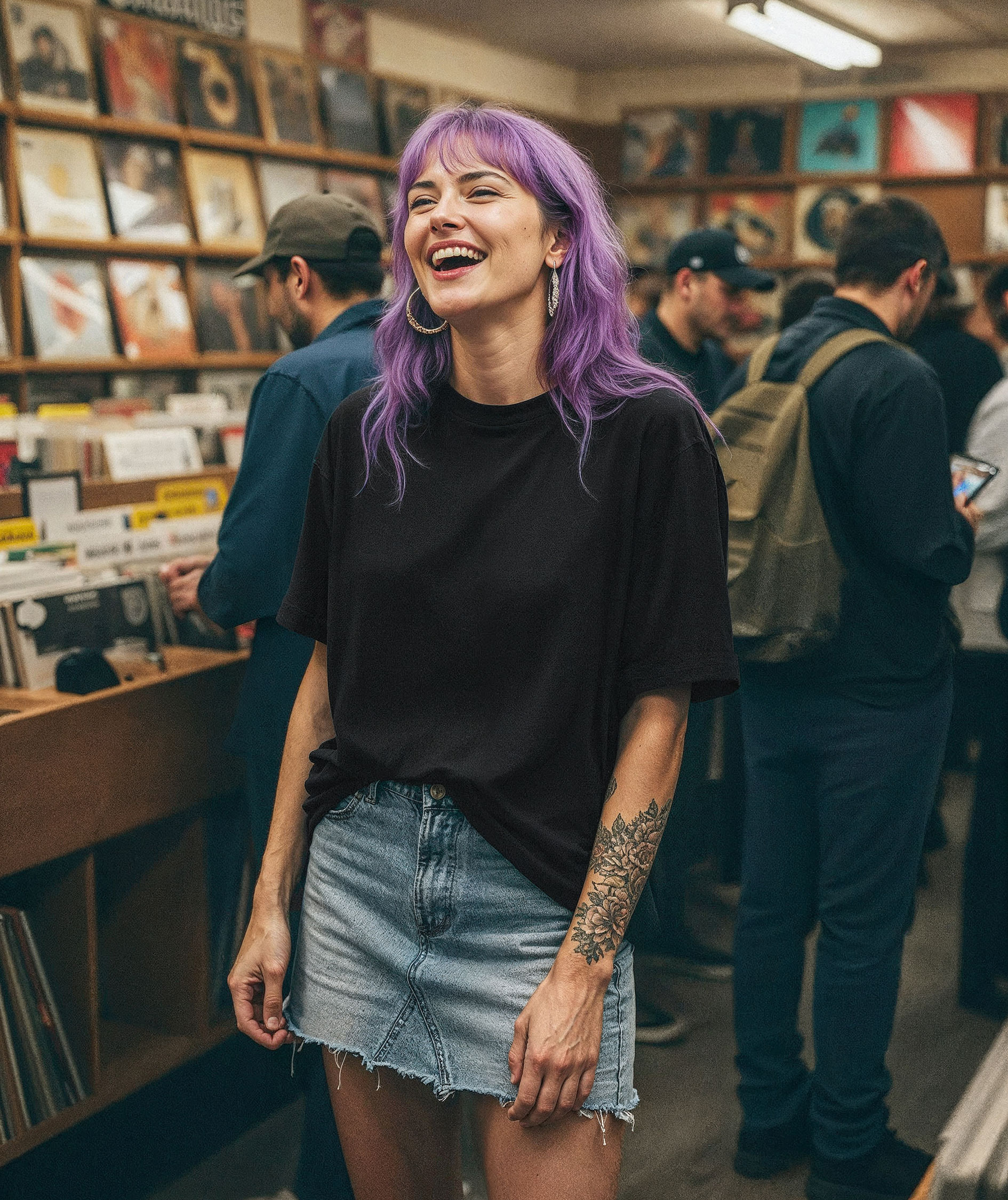 UM Loose fit T-shirt, Black, large image number 1