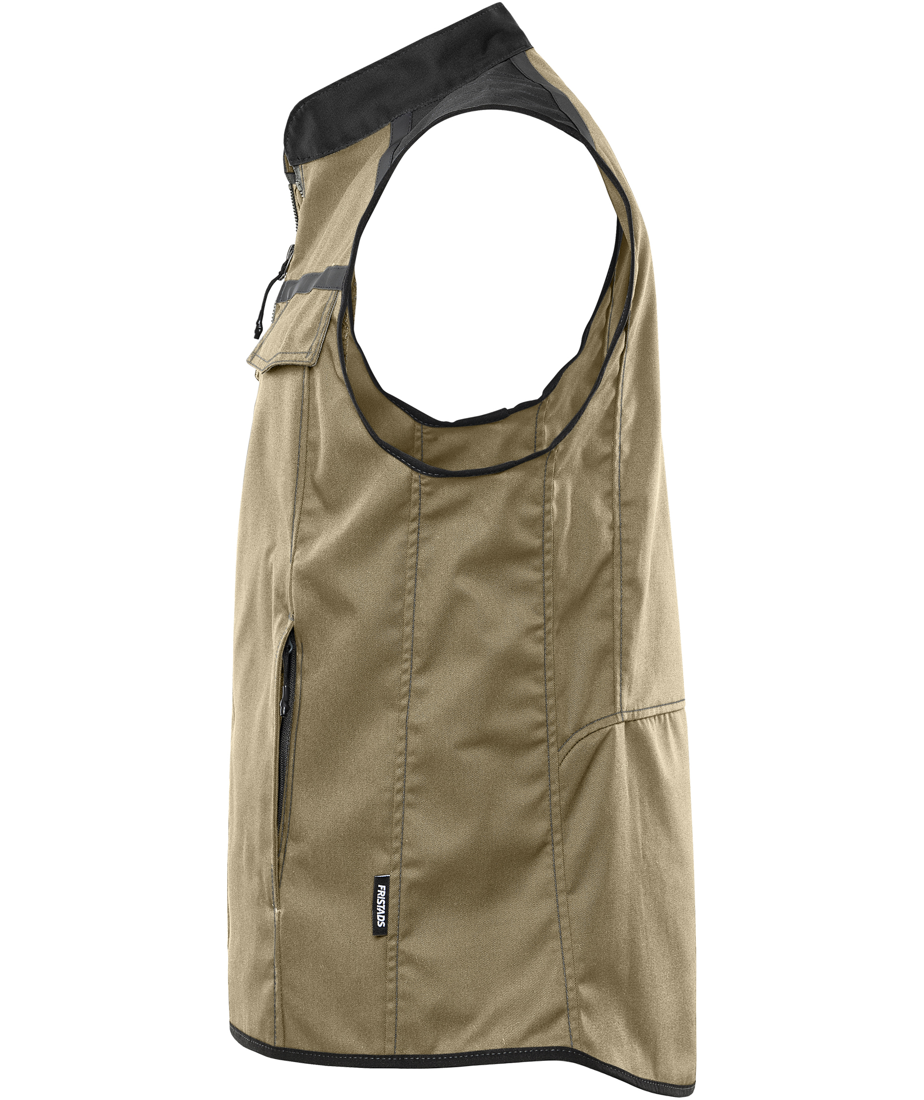 Fristads arbejdsvest 5555 STFP, Khaki/Sort, large image number 3