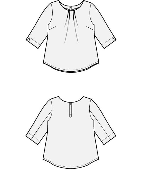 Segers 1212 blus dam, 3/4 &auml;rm, Svart