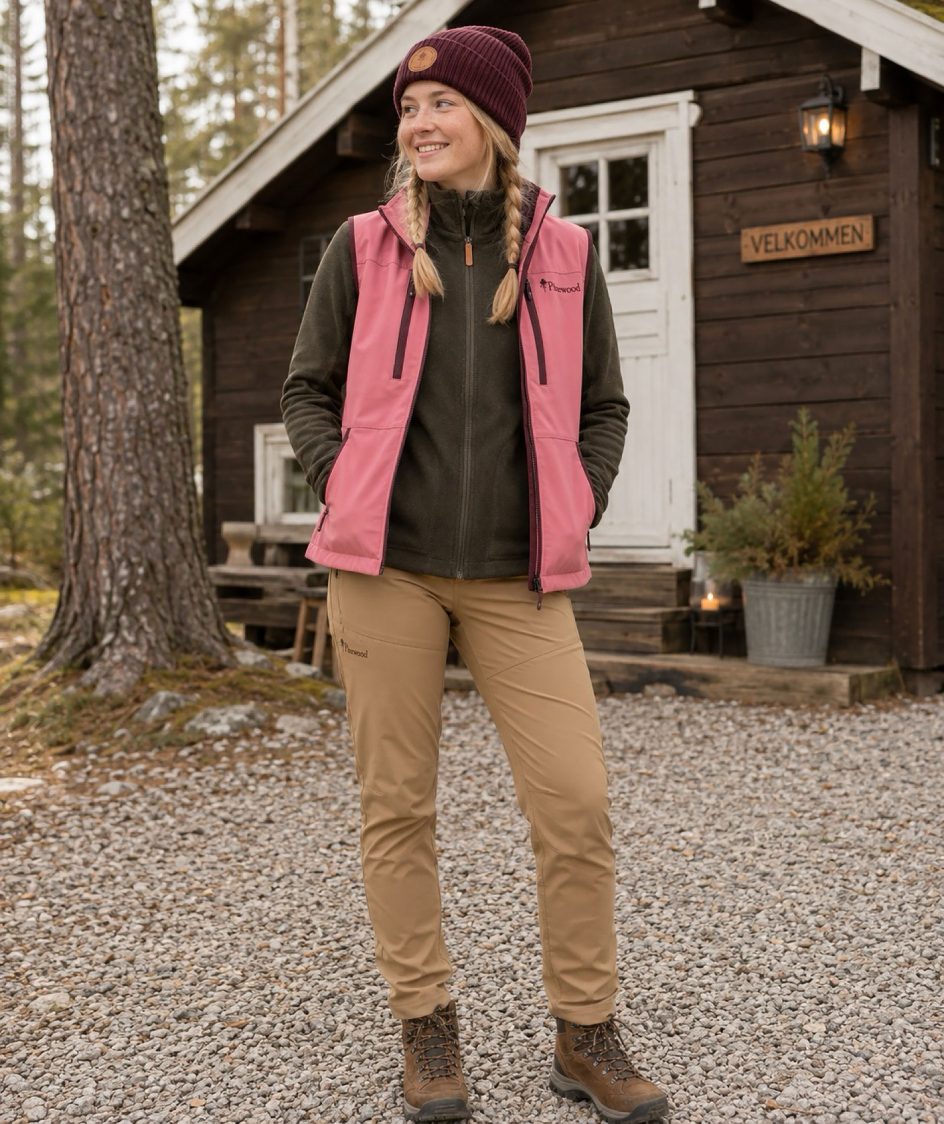 Pinewood Wilda Stretch dame skalbukser, Dark Sandstone